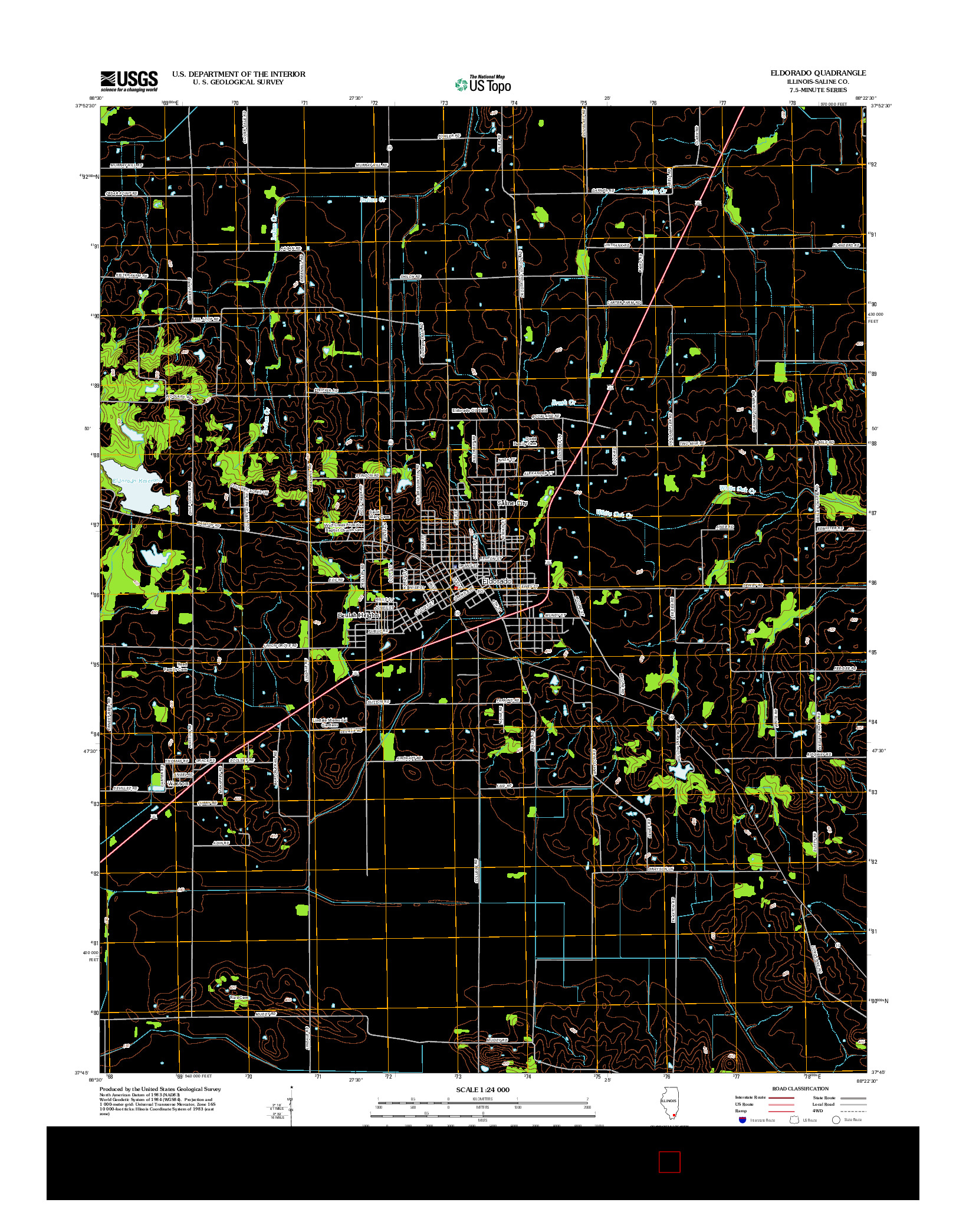 USGS US TOPO 7.5-MINUTE MAP FOR ELDORADO, IL 2012