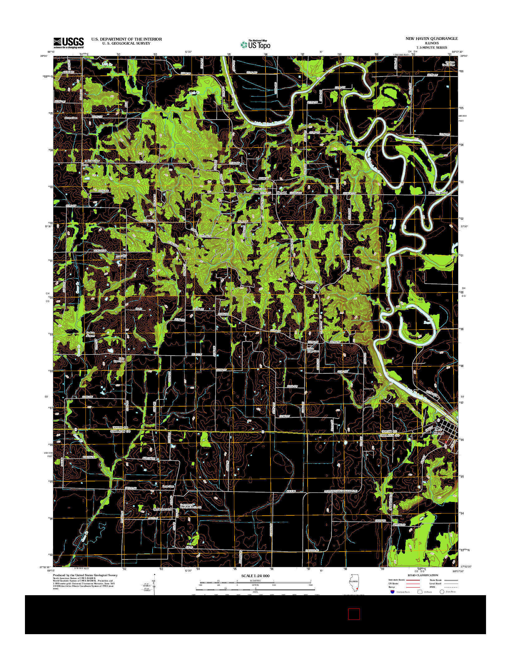 USGS US TOPO 7.5-MINUTE MAP FOR NEW HAVEN, IL 2012