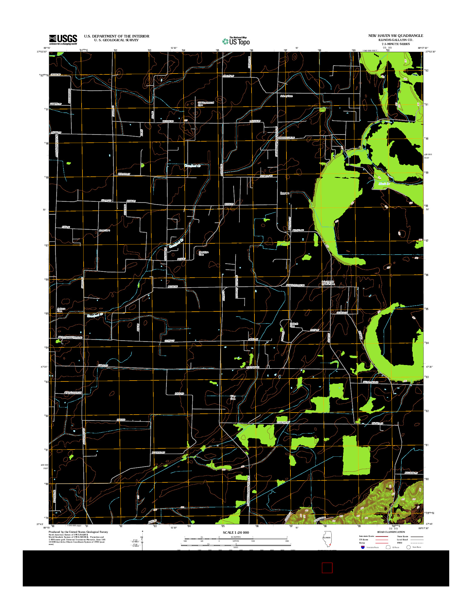 USGS US TOPO 7.5-MINUTE MAP FOR NEW HAVEN SW, IL 2012