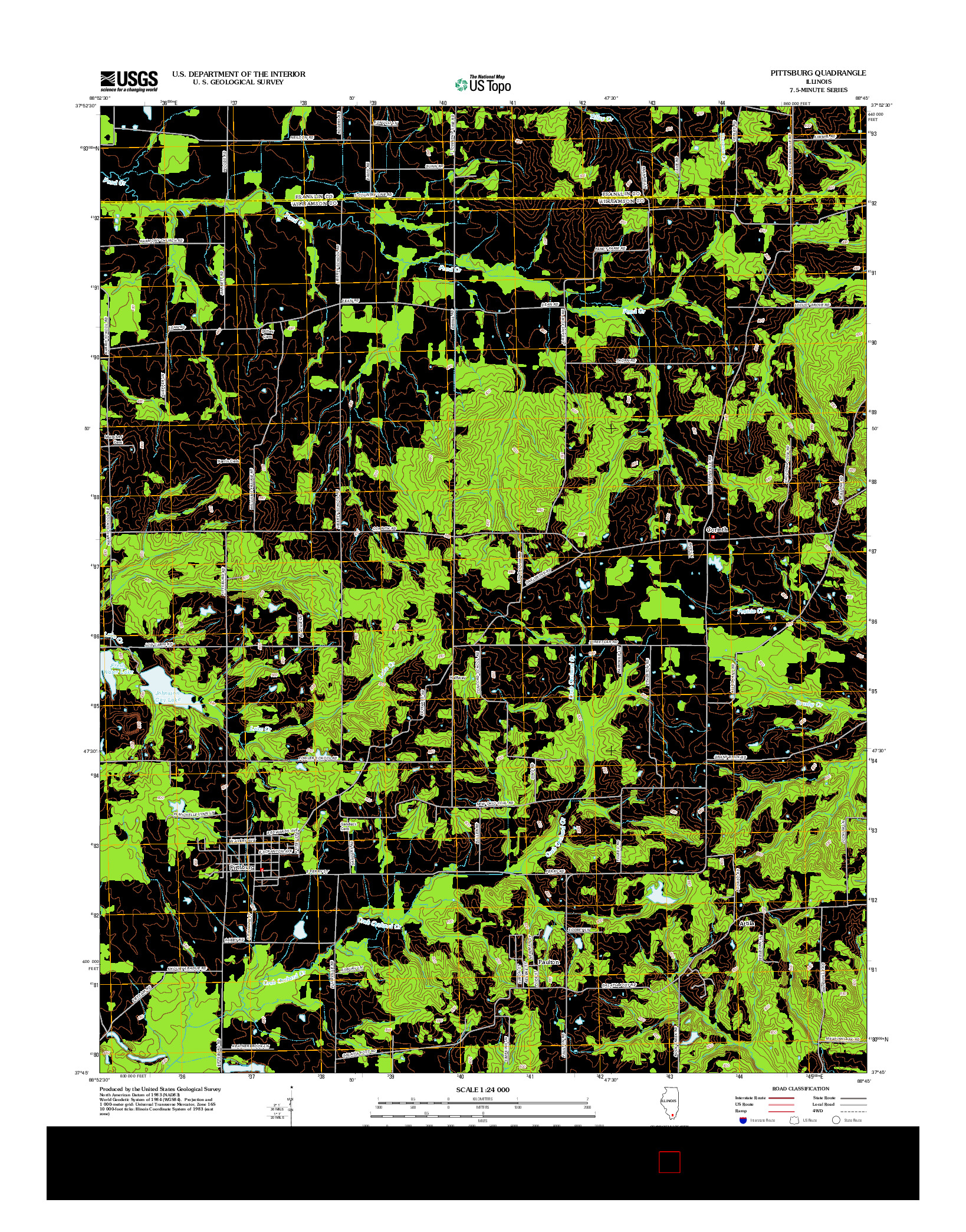 USGS US TOPO 7.5-MINUTE MAP FOR PITTSBURG, IL 2012