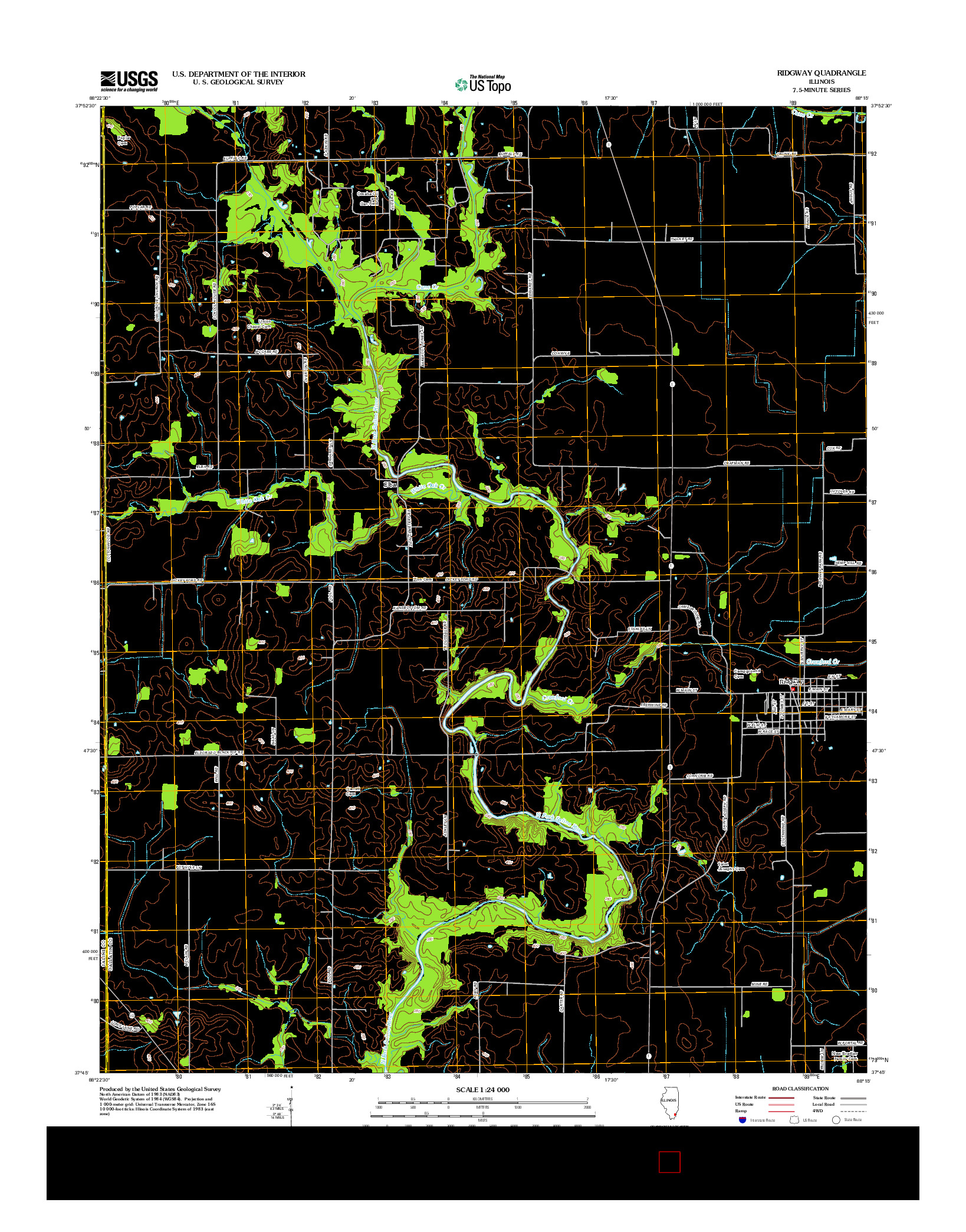 USGS US TOPO 7.5-MINUTE MAP FOR RIDGWAY, IL 2012