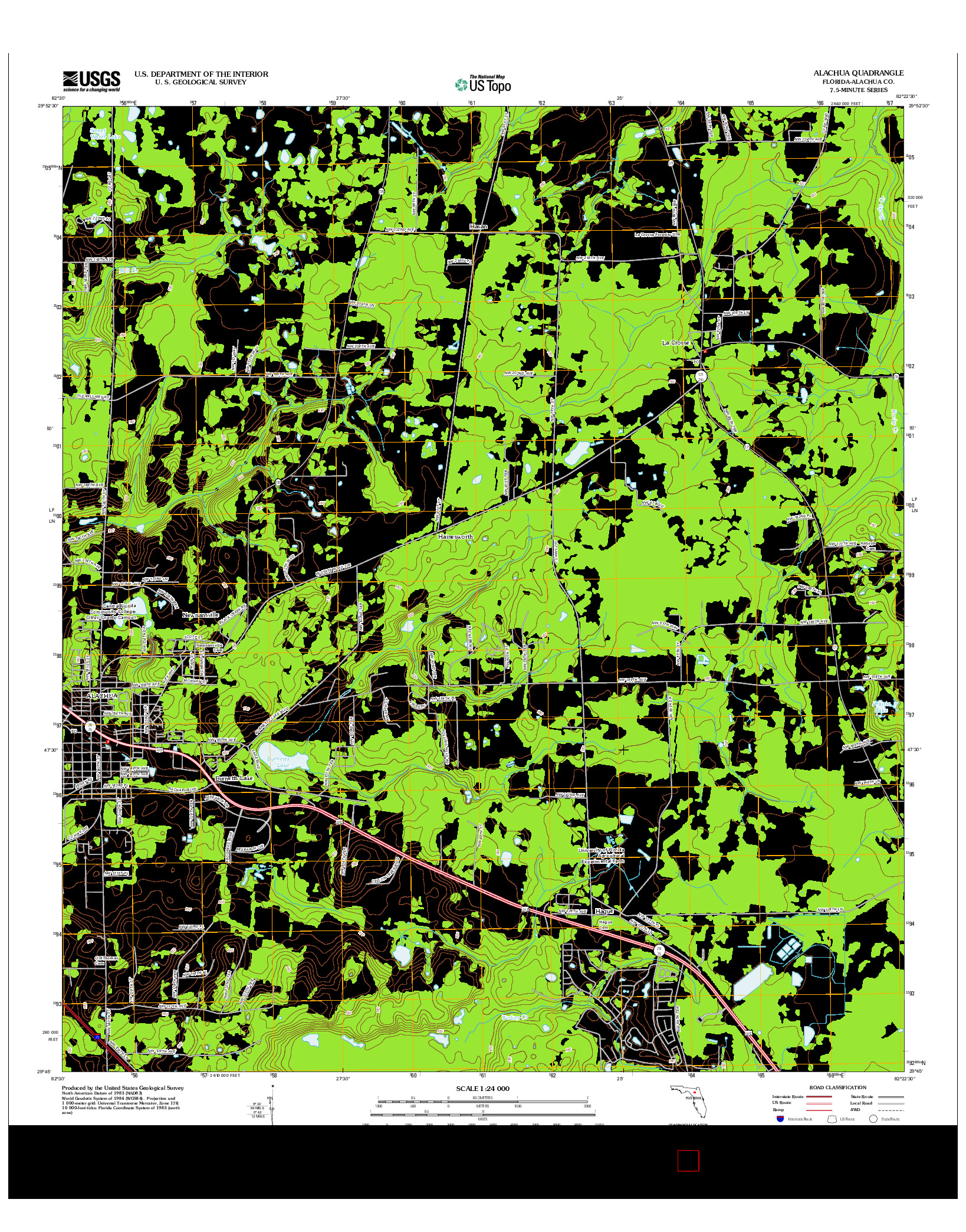 USGS US TOPO 7.5-MINUTE MAP FOR ALACHUA, FL 2012