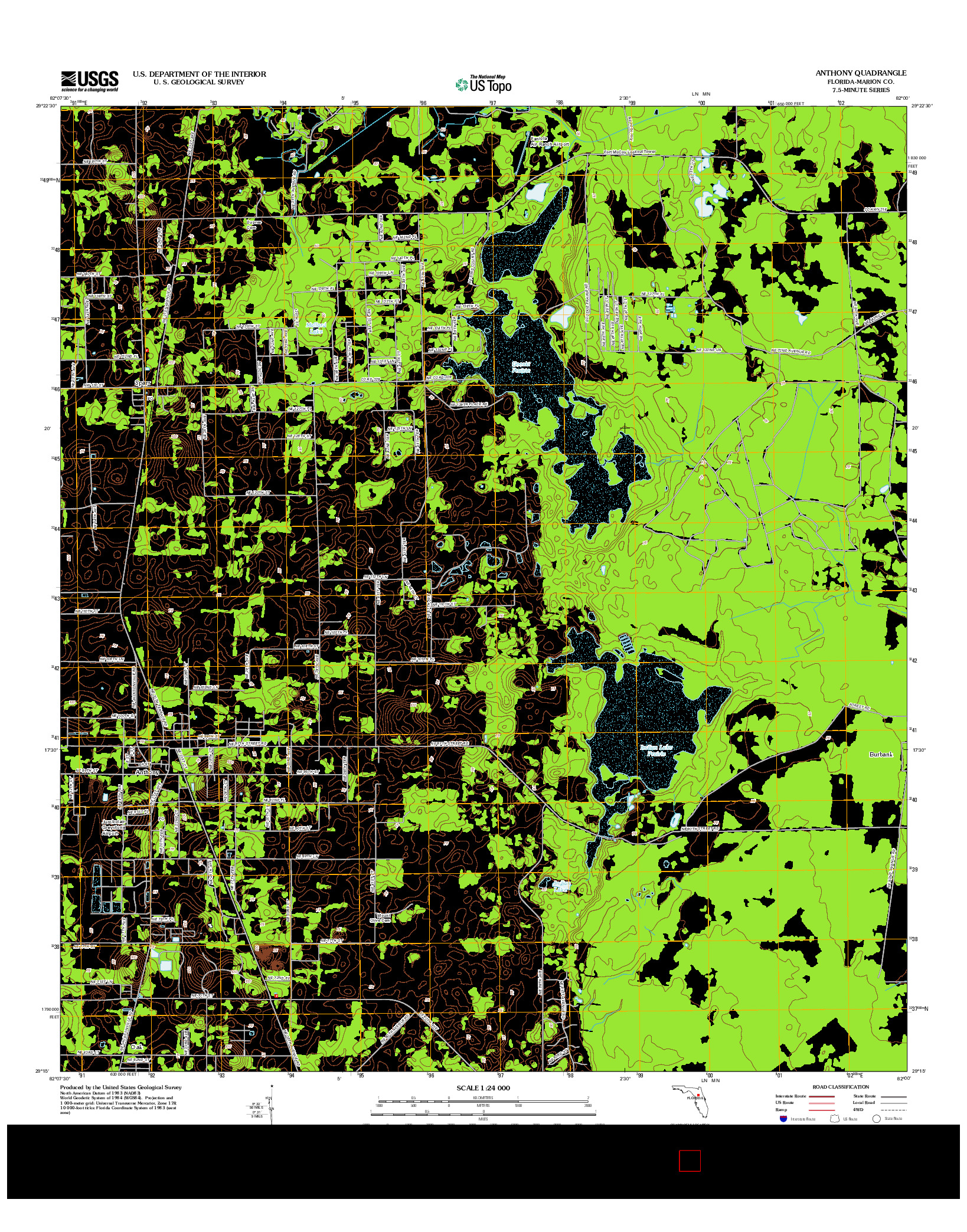 USGS US TOPO 7.5-MINUTE MAP FOR ANTHONY, FL 2012