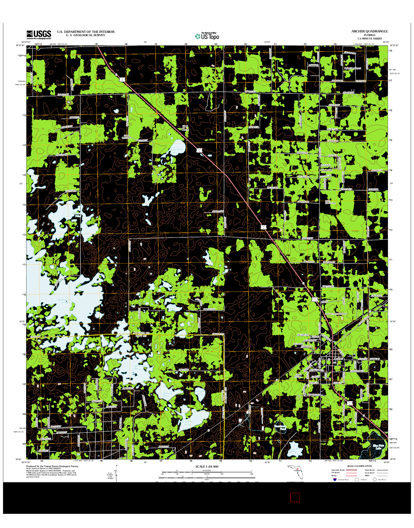 USGS US TOPO 7.5-MINUTE MAP FOR ARCHER, FL 2012