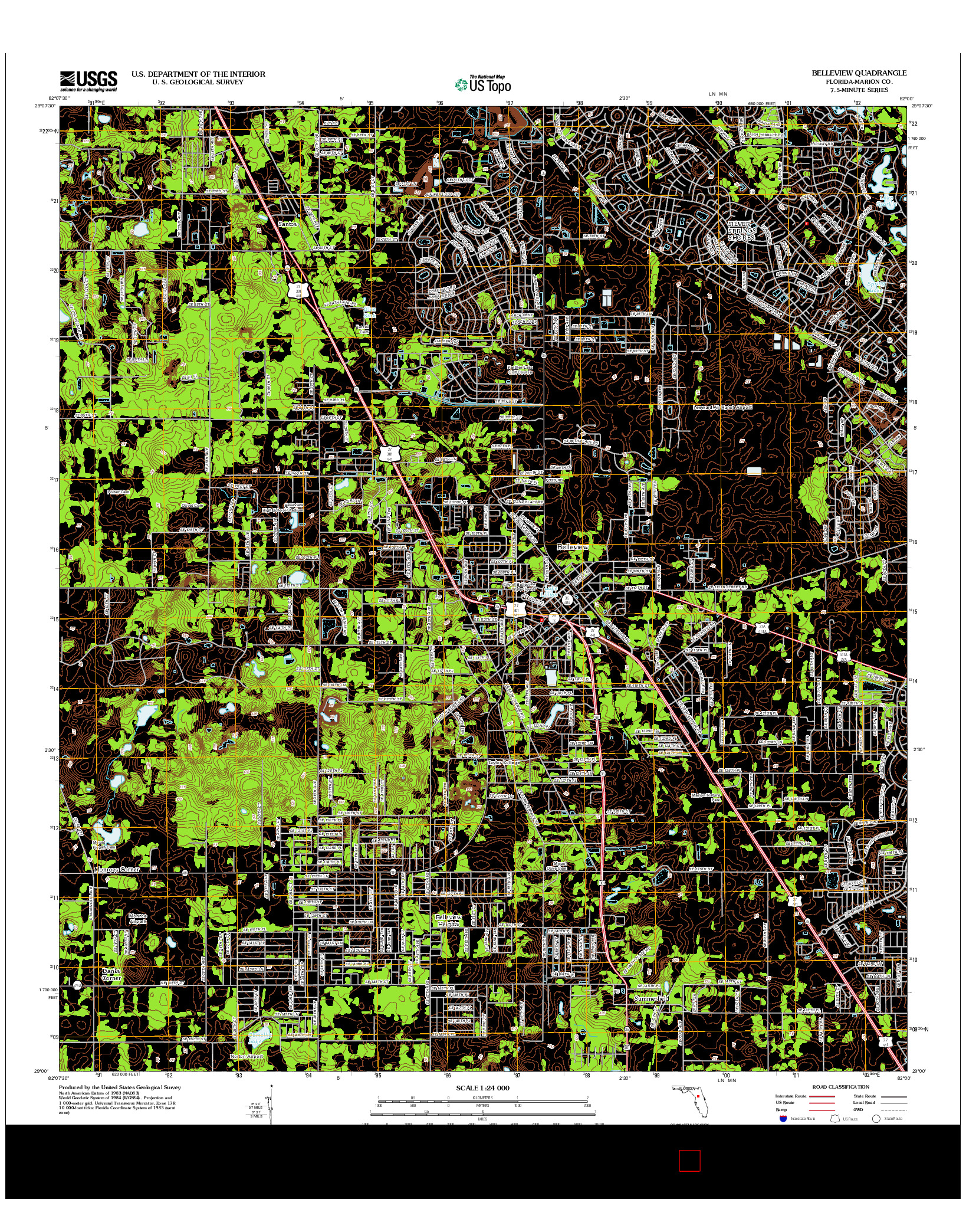 USGS US TOPO 7.5-MINUTE MAP FOR BELLEVIEW, FL 2012