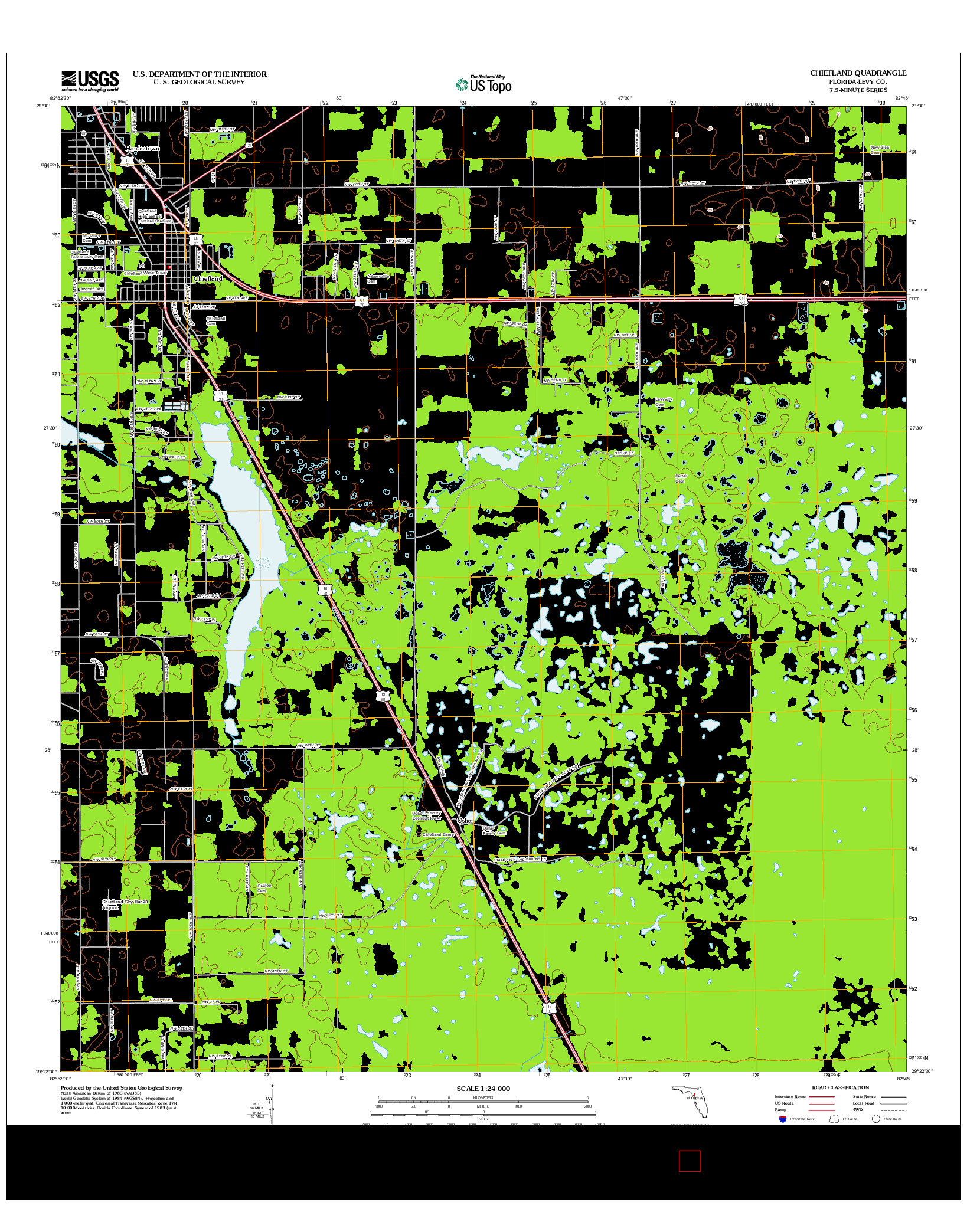 USGS US TOPO 7.5-MINUTE MAP FOR CHIEFLAND, FL 2012