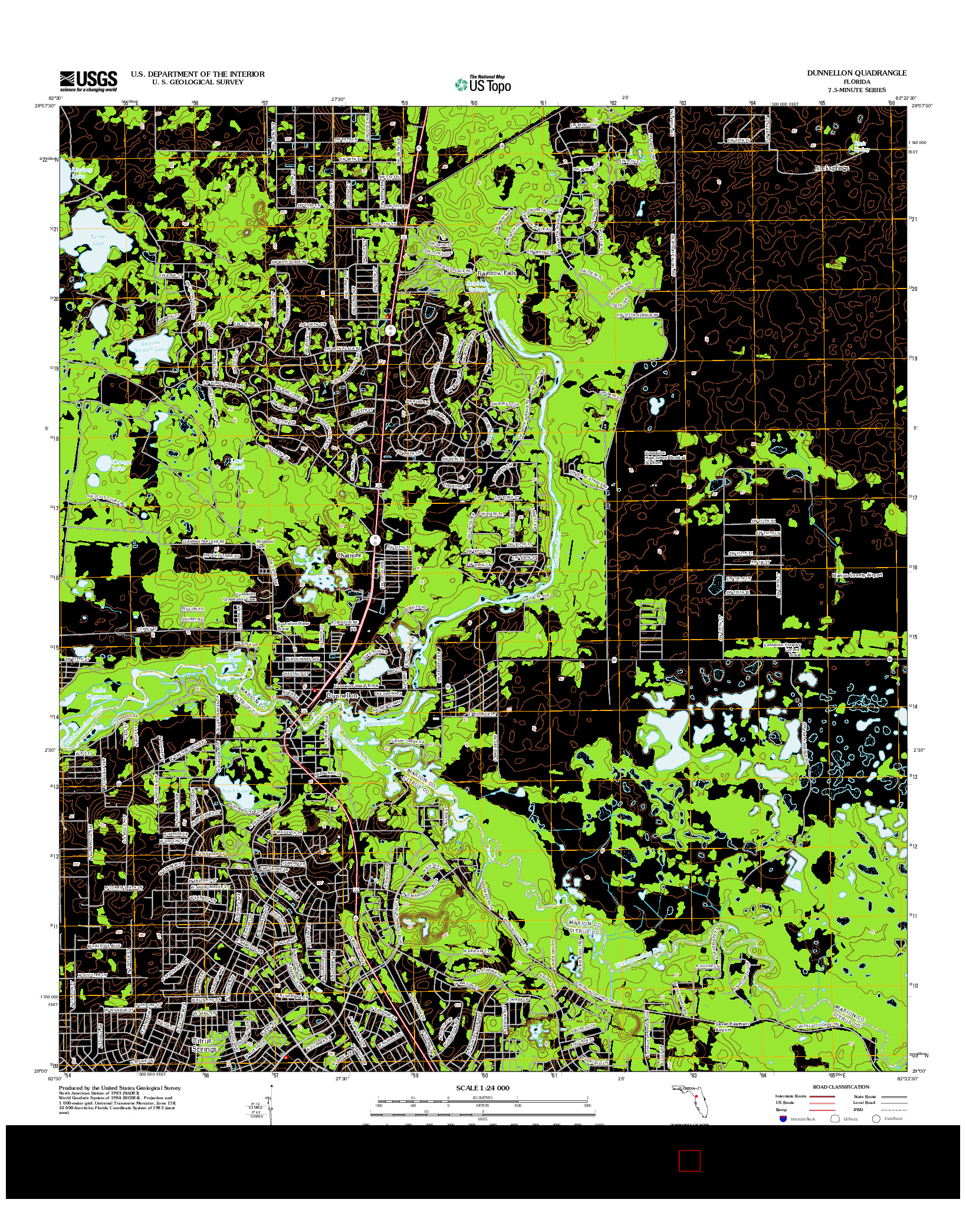 USGS US TOPO 7.5-MINUTE MAP FOR DUNNELLON, FL 2012