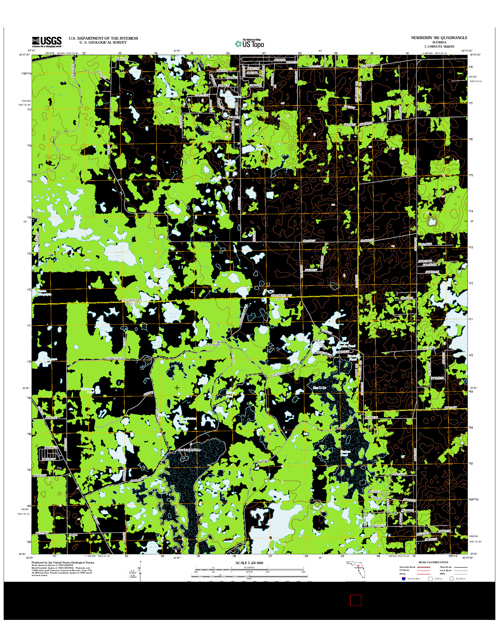 USGS US TOPO 7.5-MINUTE MAP FOR NEWBERRY SW, FL 2012