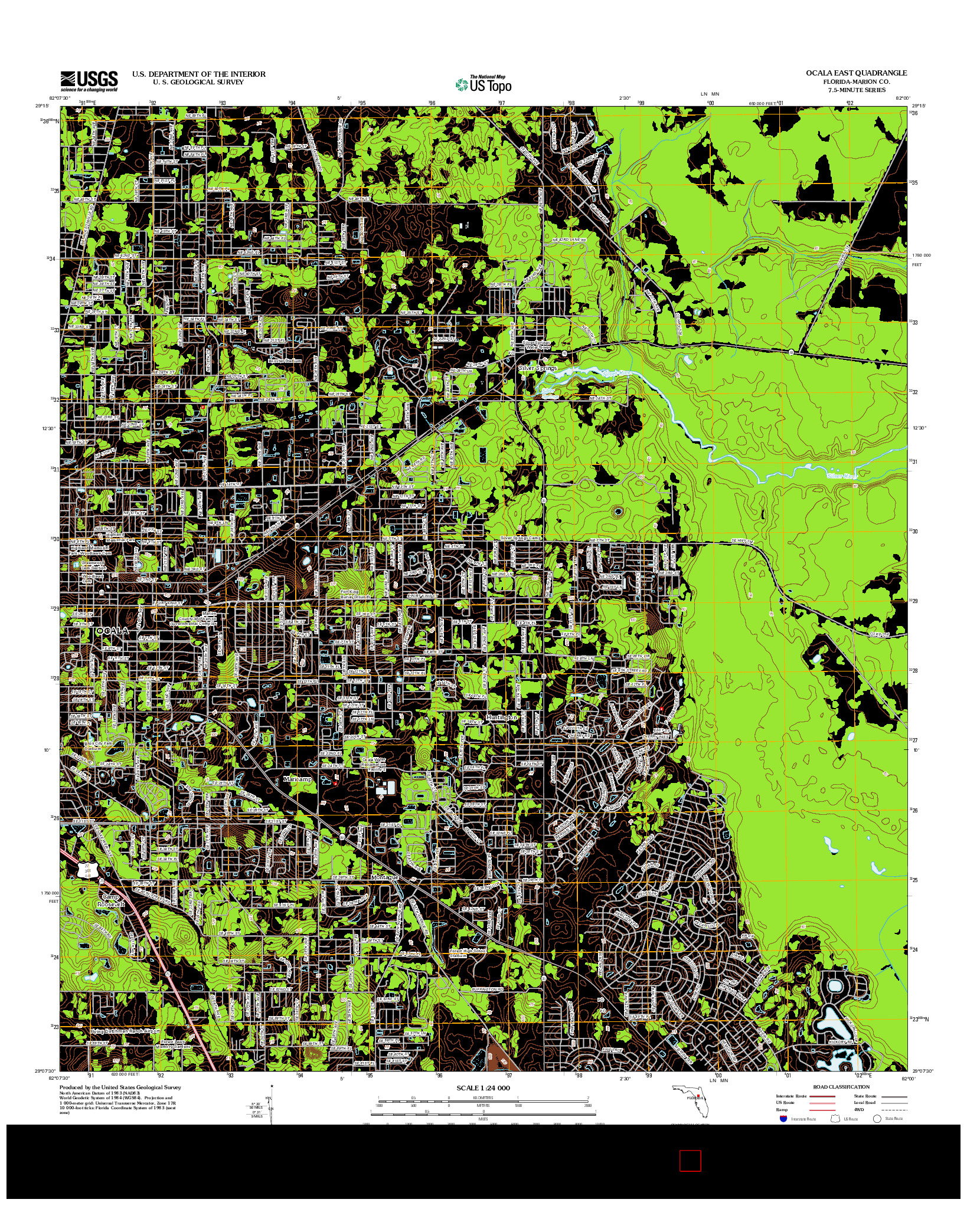 USGS US TOPO 7.5-MINUTE MAP FOR OCALA EAST, FL 2012