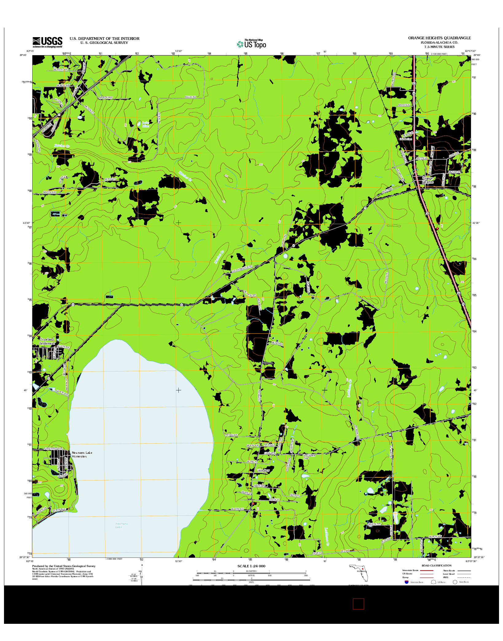 USGS US TOPO 7.5-MINUTE MAP FOR ORANGE HEIGHTS, FL 2012