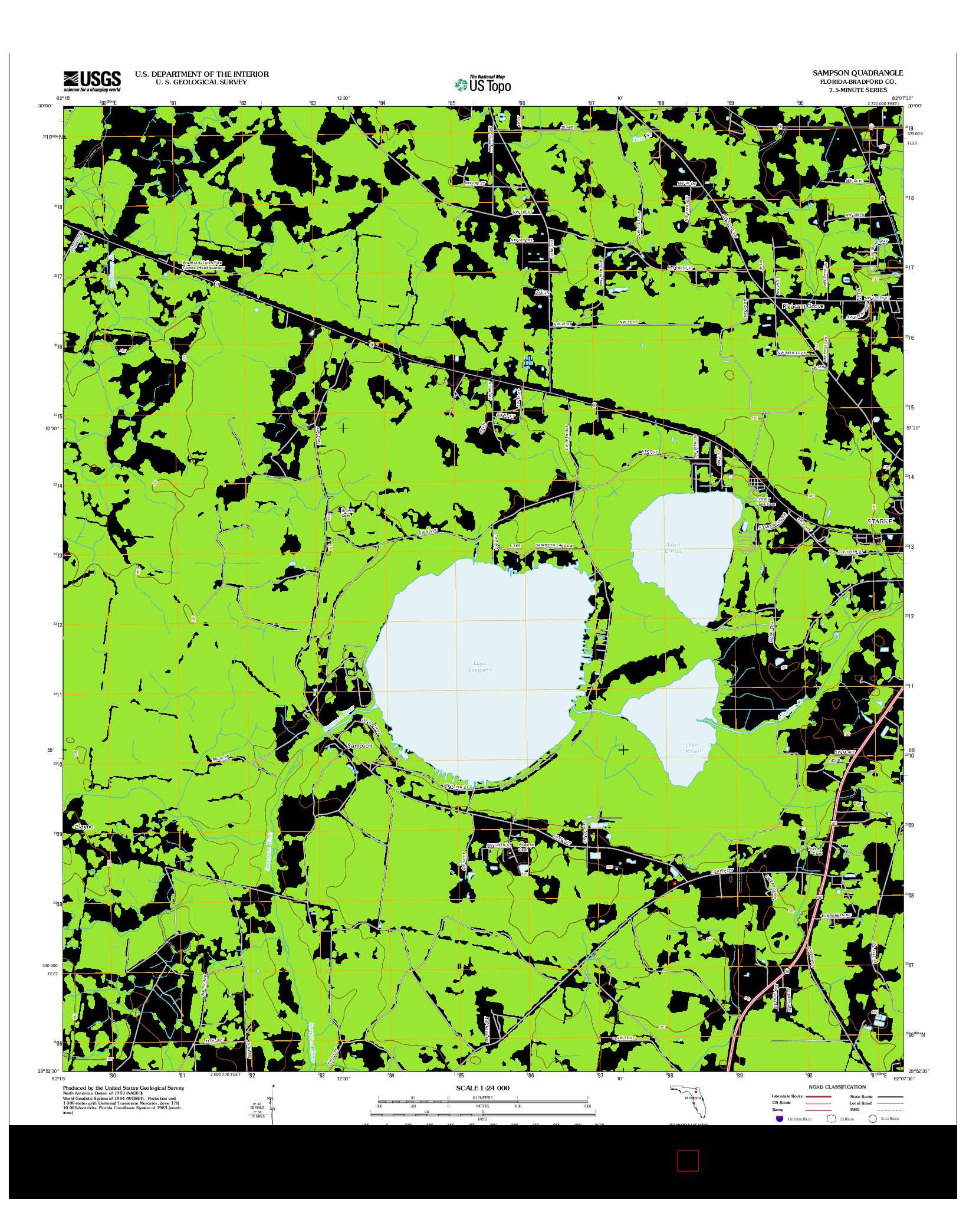 USGS US TOPO 7.5-MINUTE MAP FOR SAMPSON, FL 2012