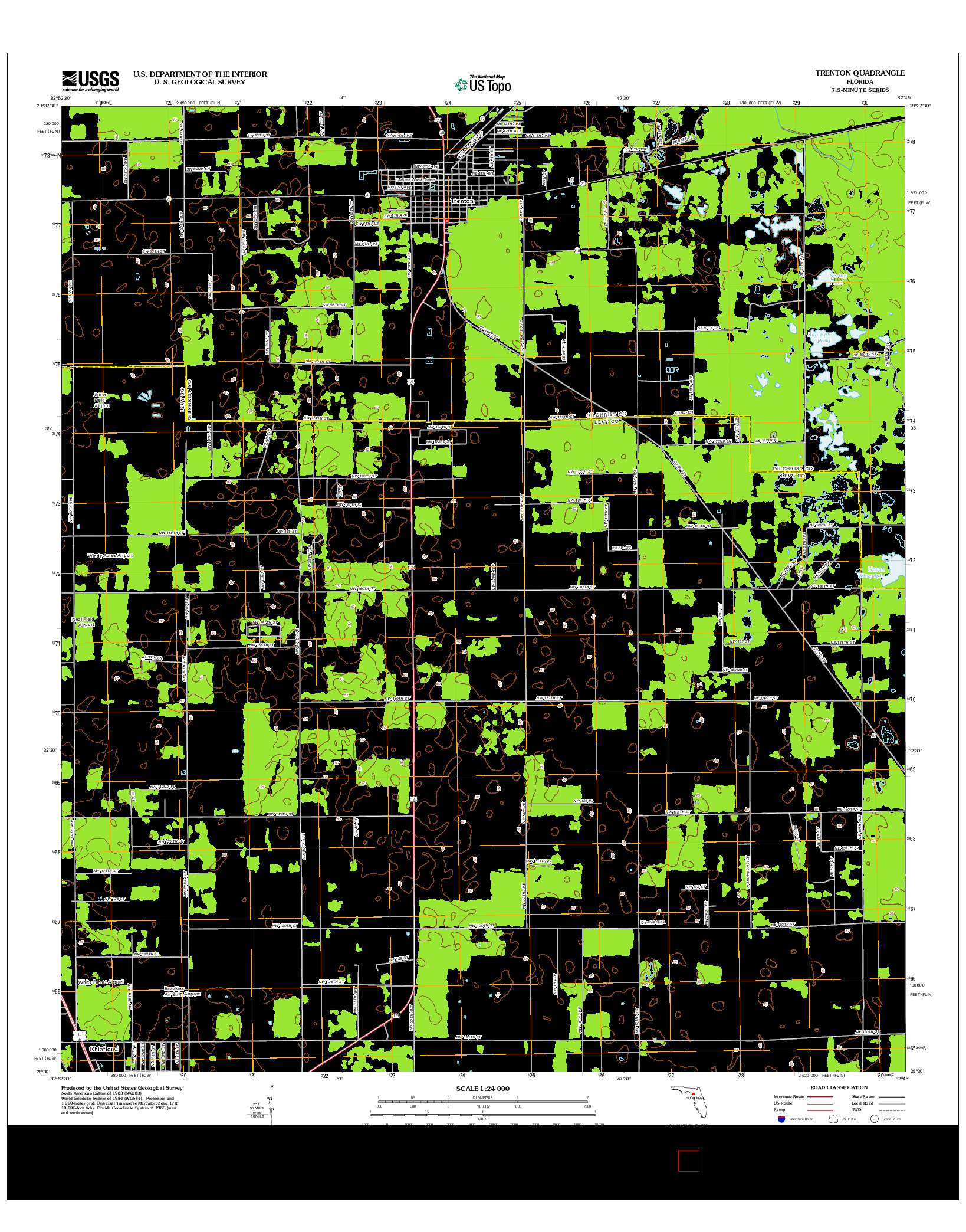 USGS US TOPO 7.5-MINUTE MAP FOR TRENTON, FL 2012