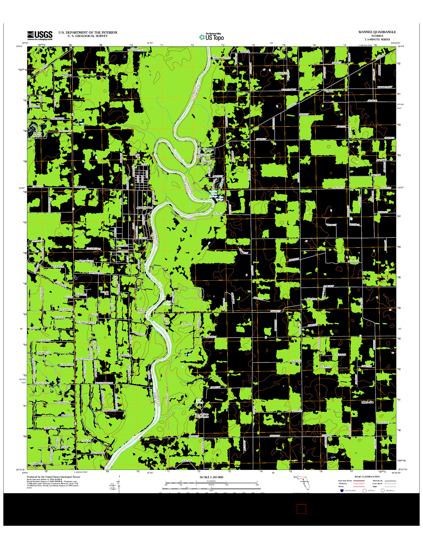 USGS US TOPO 7.5-MINUTE MAP FOR WANNEE, FL 2012