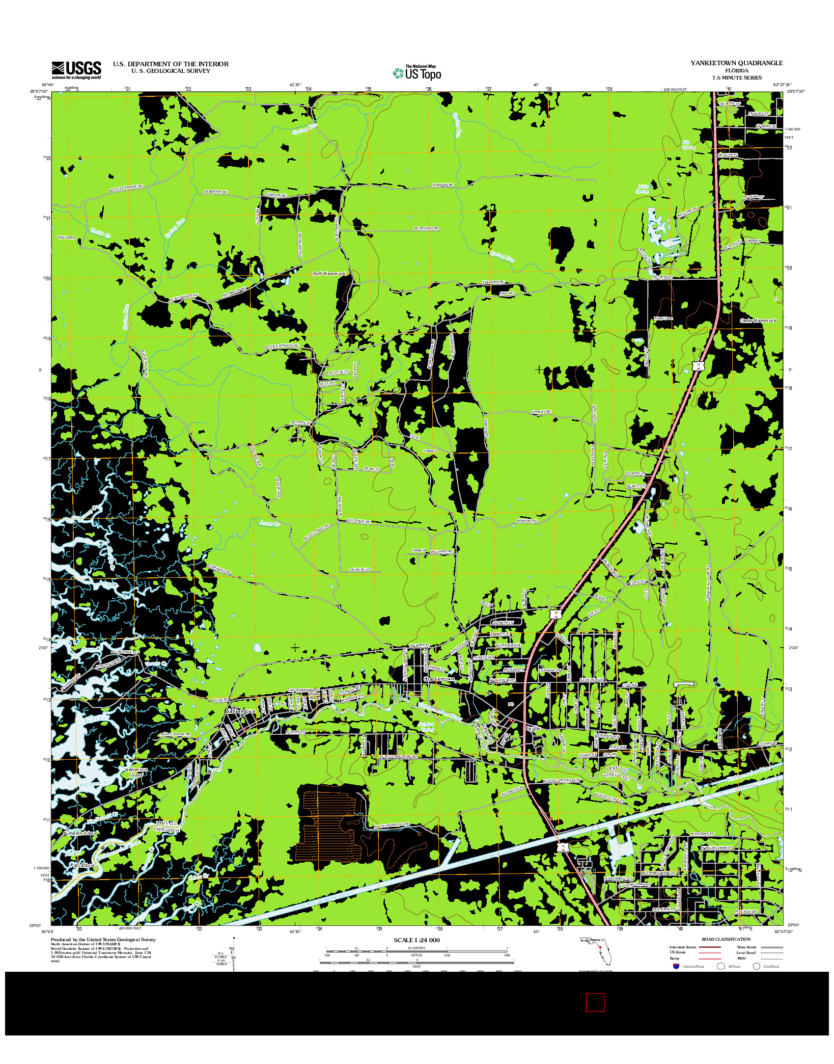 USGS US TOPO 7.5-MINUTE MAP FOR YANKEETOWN, FL 2012