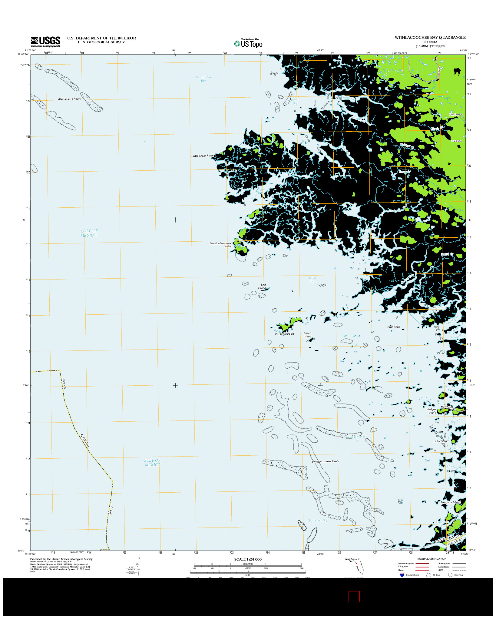 USGS US TOPO 7.5-MINUTE MAP FOR WITHLACOOCHEE BAY, FL 2012