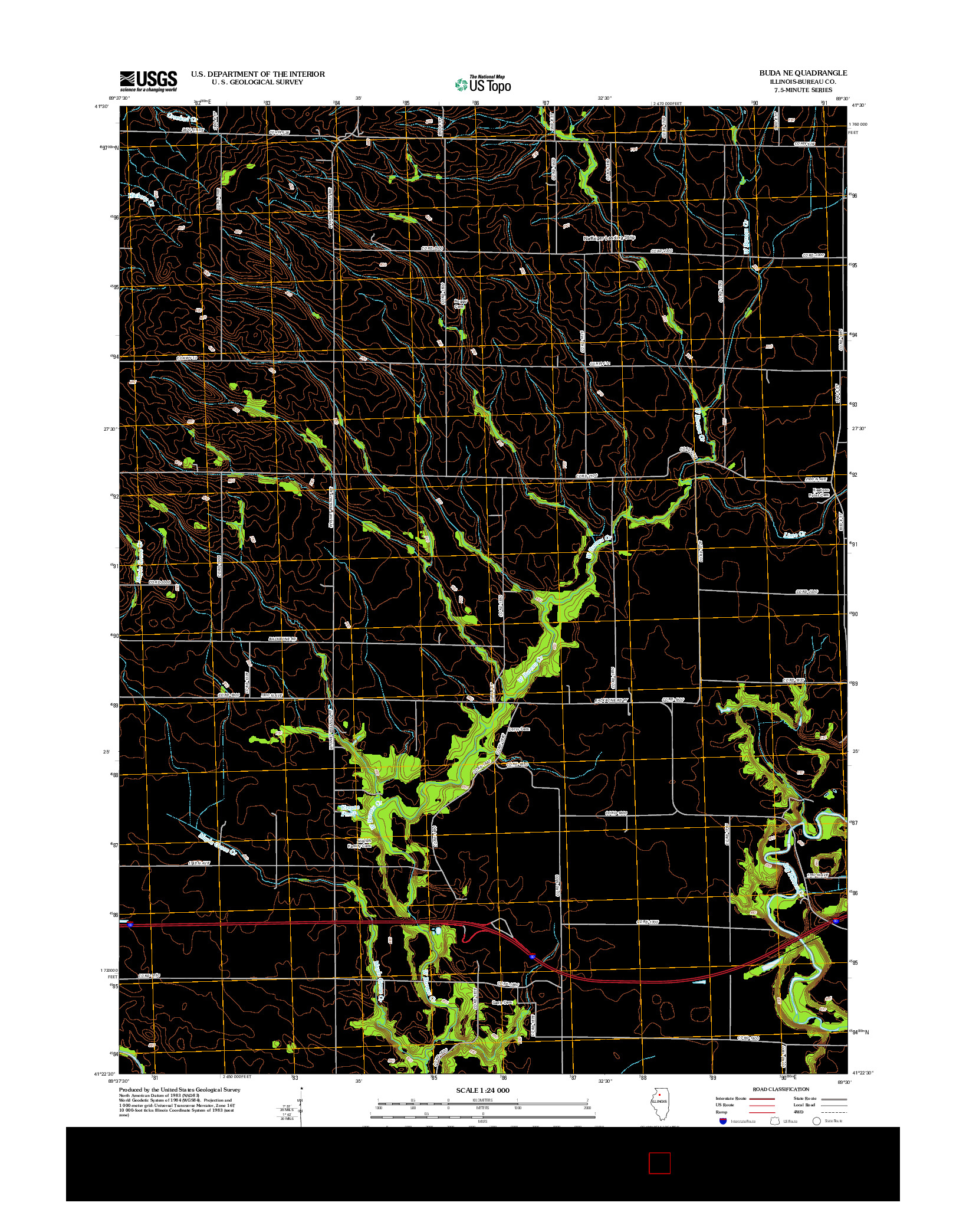 USGS US TOPO 7.5-MINUTE MAP FOR BUDA NE, IL 2012