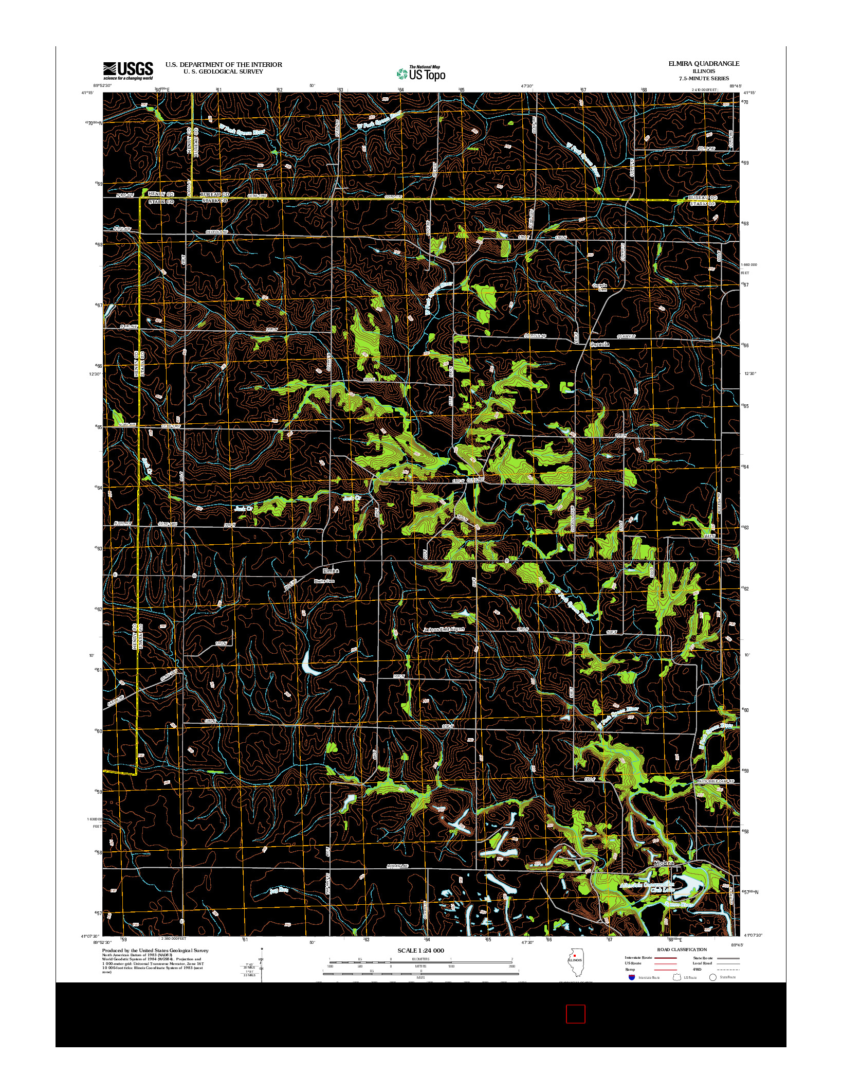 USGS US TOPO 7.5-MINUTE MAP FOR ELMIRA, IL 2012