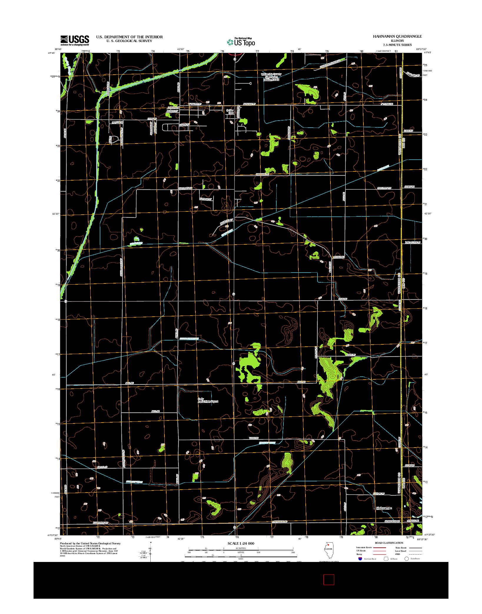 USGS US TOPO 7.5-MINUTE MAP FOR HAHNAMAN, IL 2012