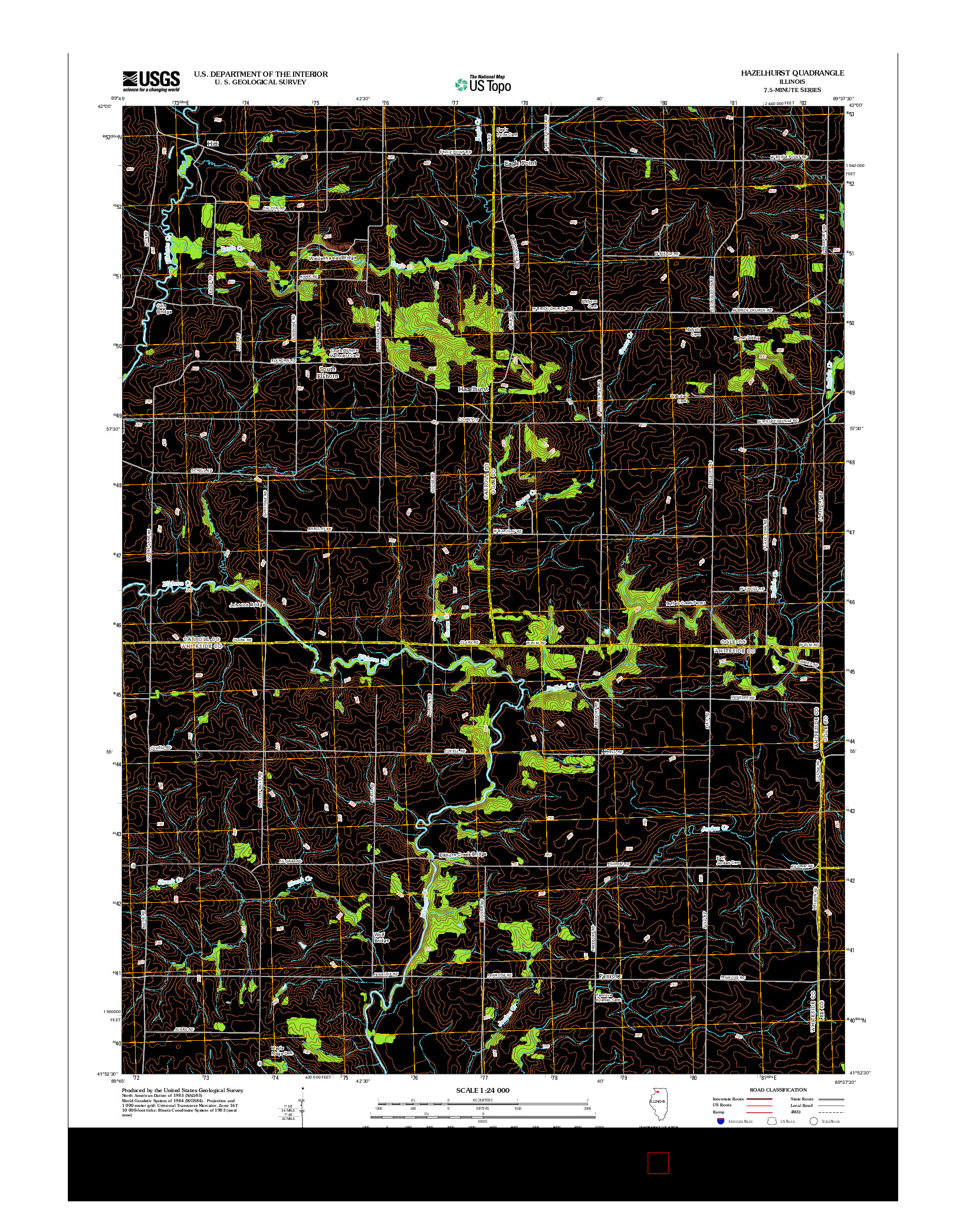 USGS US TOPO 7.5-MINUTE MAP FOR HAZELHURST, IL 2012