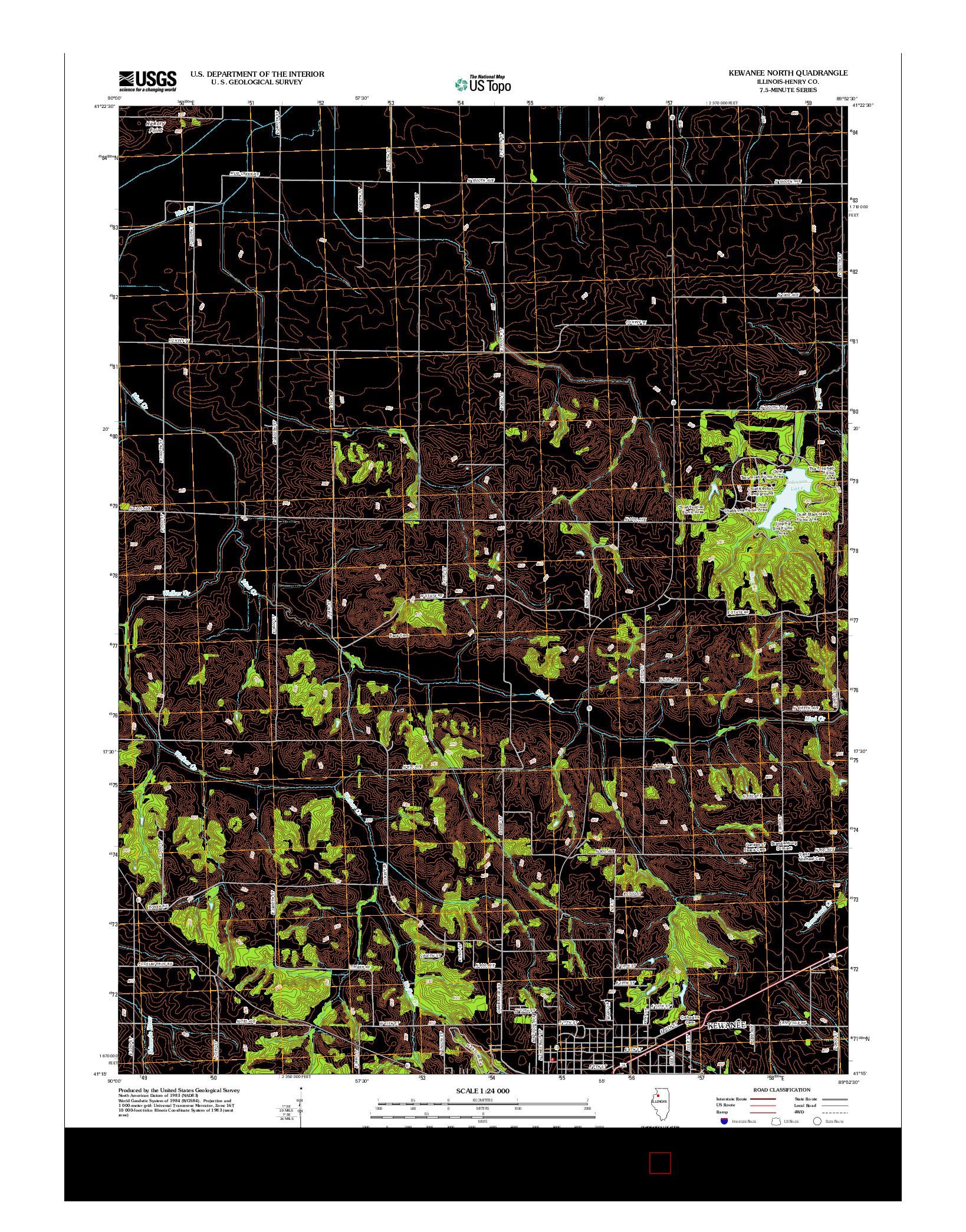 USGS US TOPO 7.5-MINUTE MAP FOR KEWANEE NORTH, IL 2012