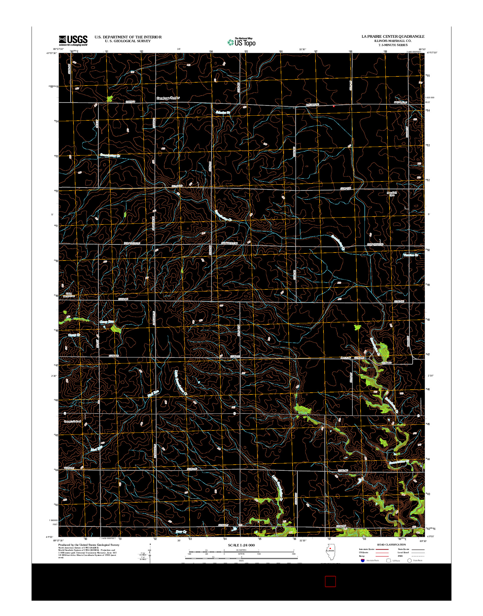 USGS US TOPO 7.5-MINUTE MAP FOR LA PRAIRIE CENTER, IL 2012