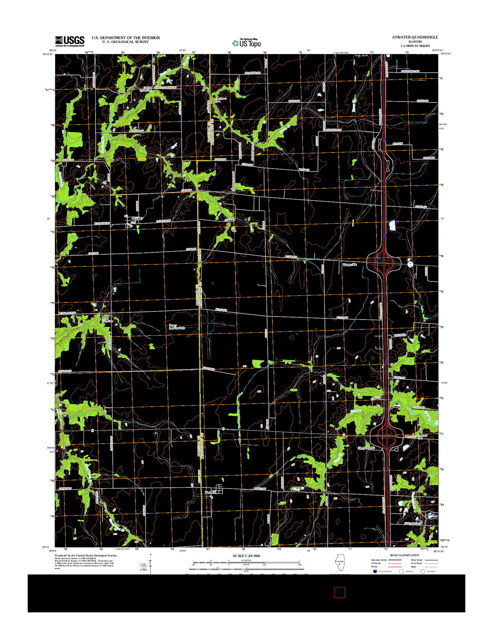 USGS US TOPO 7.5-MINUTE MAP FOR ATWATER, IL 2012