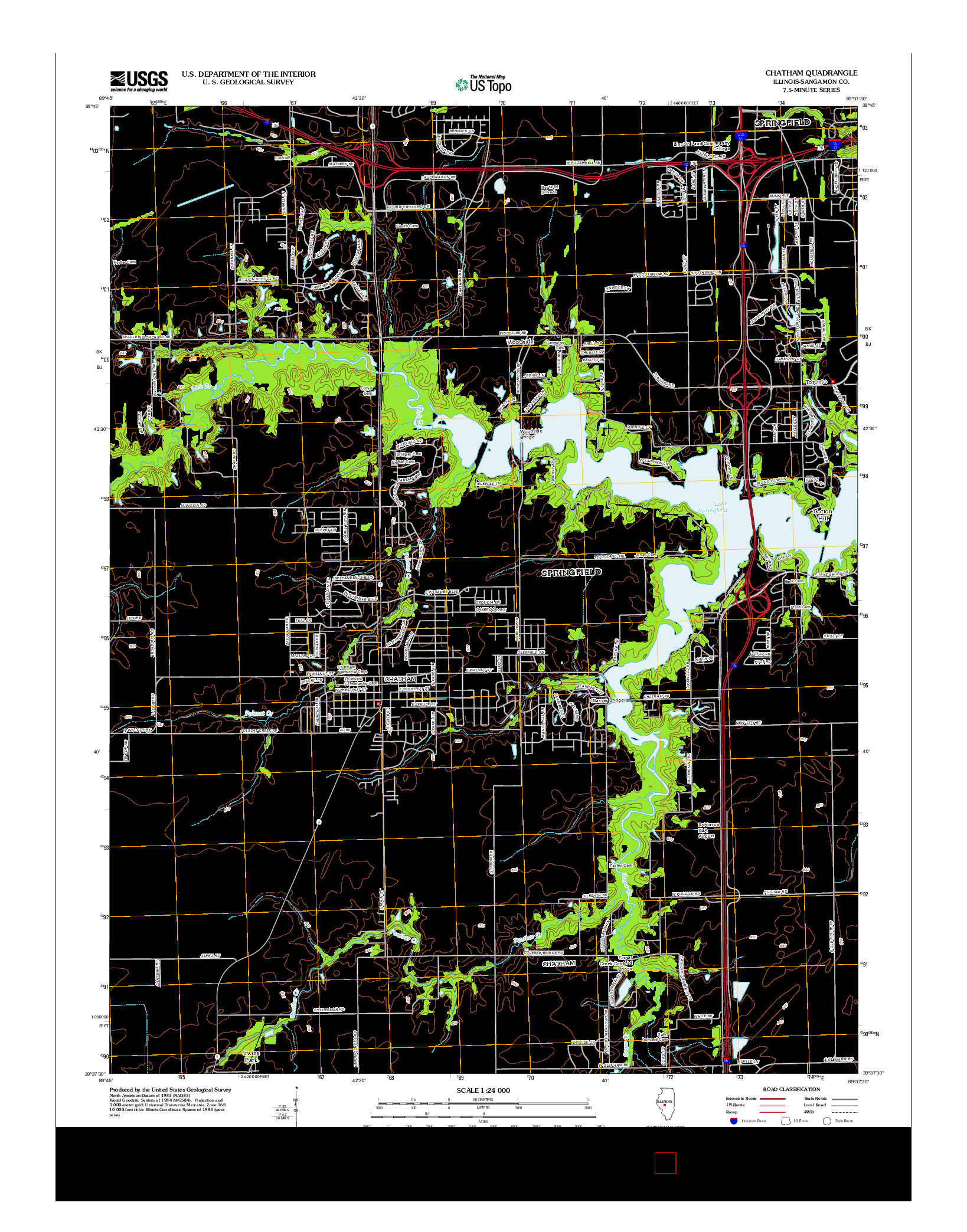 USGS US TOPO 7.5-MINUTE MAP FOR CHATHAM, IL 2012