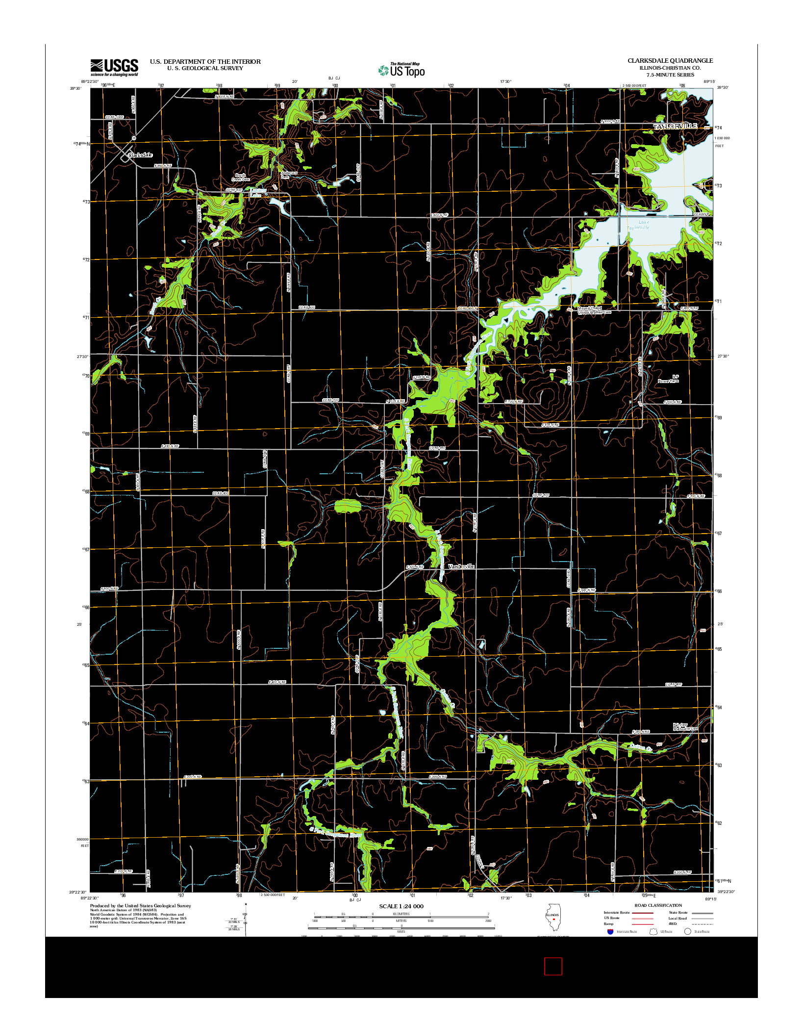 USGS US TOPO 7.5-MINUTE MAP FOR CLARKSDALE, IL 2012
