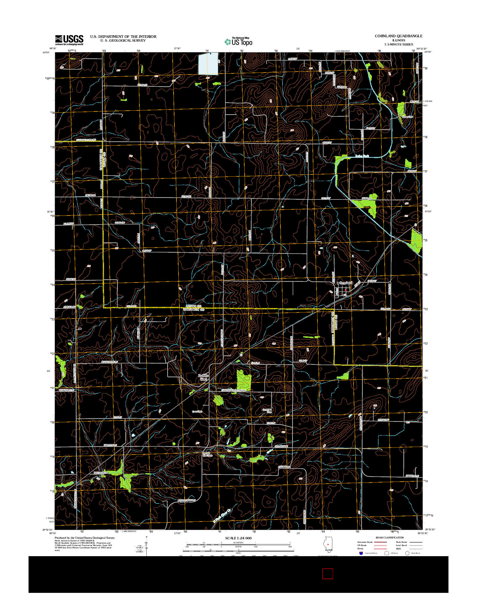 USGS US TOPO 7.5-MINUTE MAP FOR CORNLAND, IL 2012
