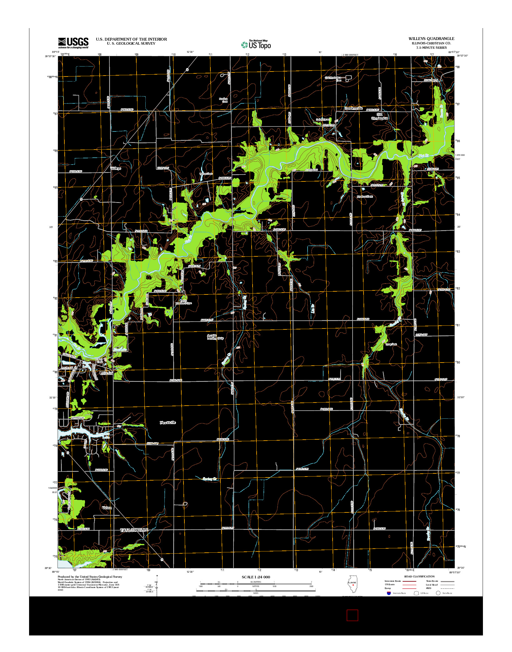 USGS US TOPO 7.5-MINUTE MAP FOR WILLEYS, IL 2012