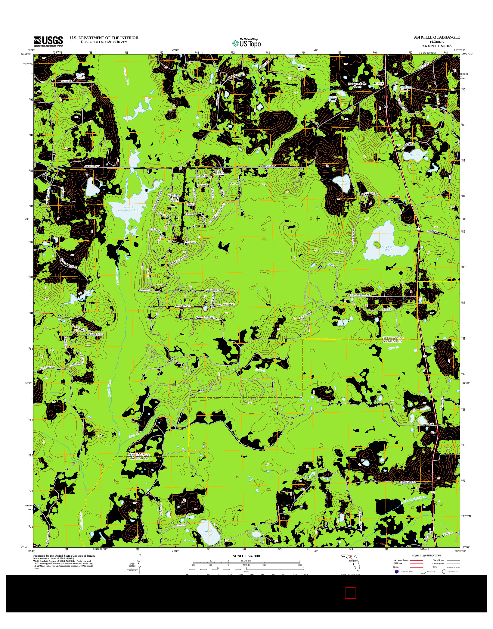 USGS US TOPO 7.5-MINUTE MAP FOR ASHVILLE, FL 2012