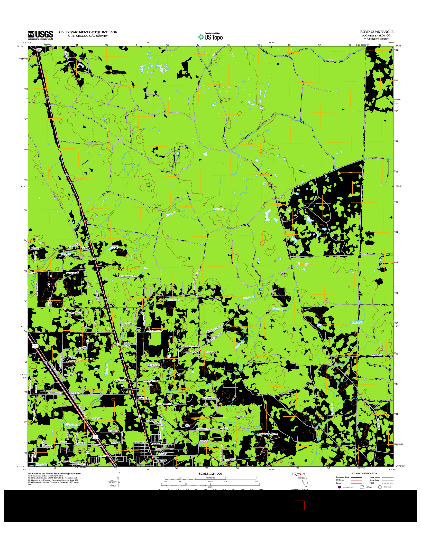 USGS US TOPO 7.5-MINUTE MAP FOR BOYD, FL 2012