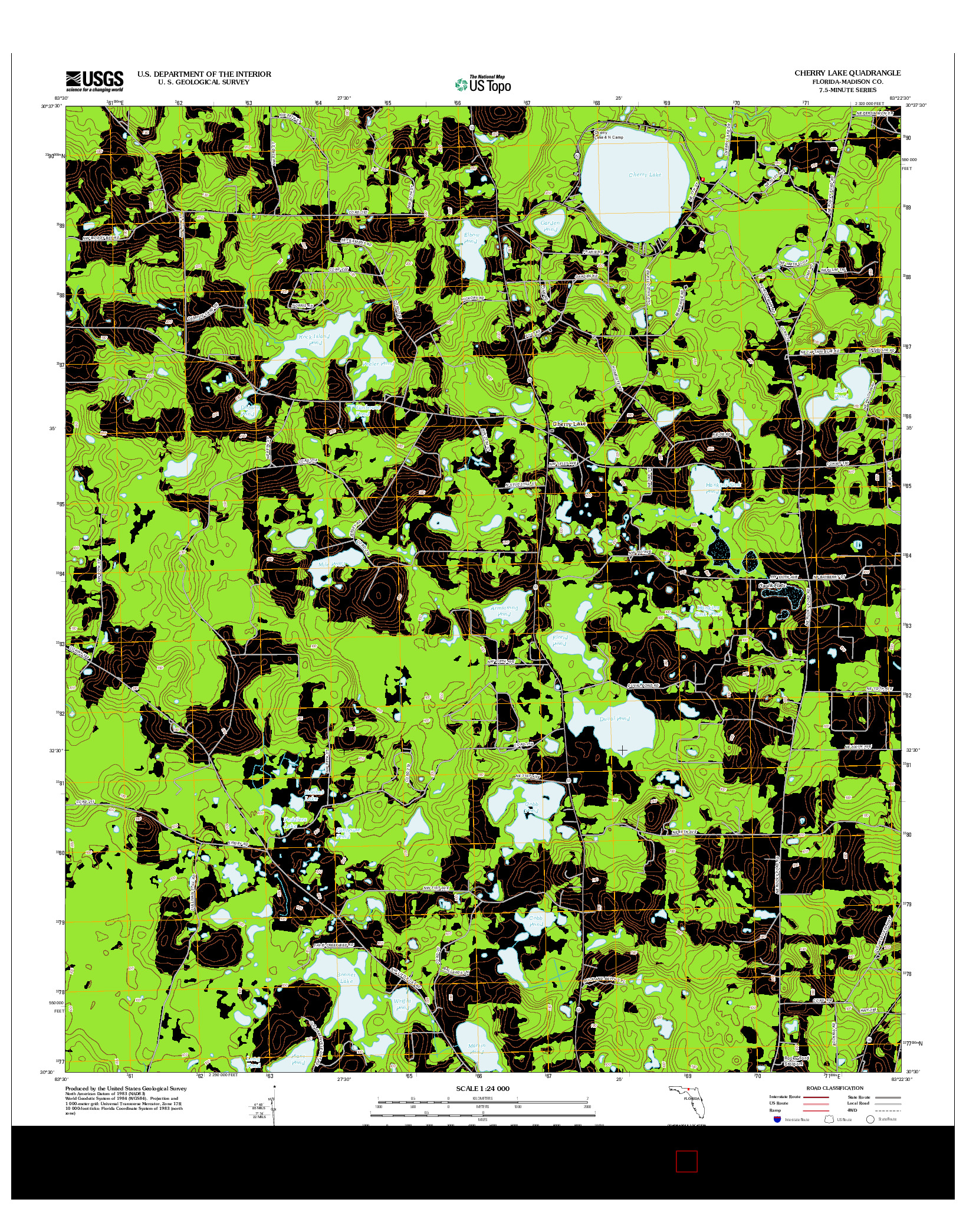 USGS US TOPO 7.5-MINUTE MAP FOR CHERRY LAKE, FL 2012