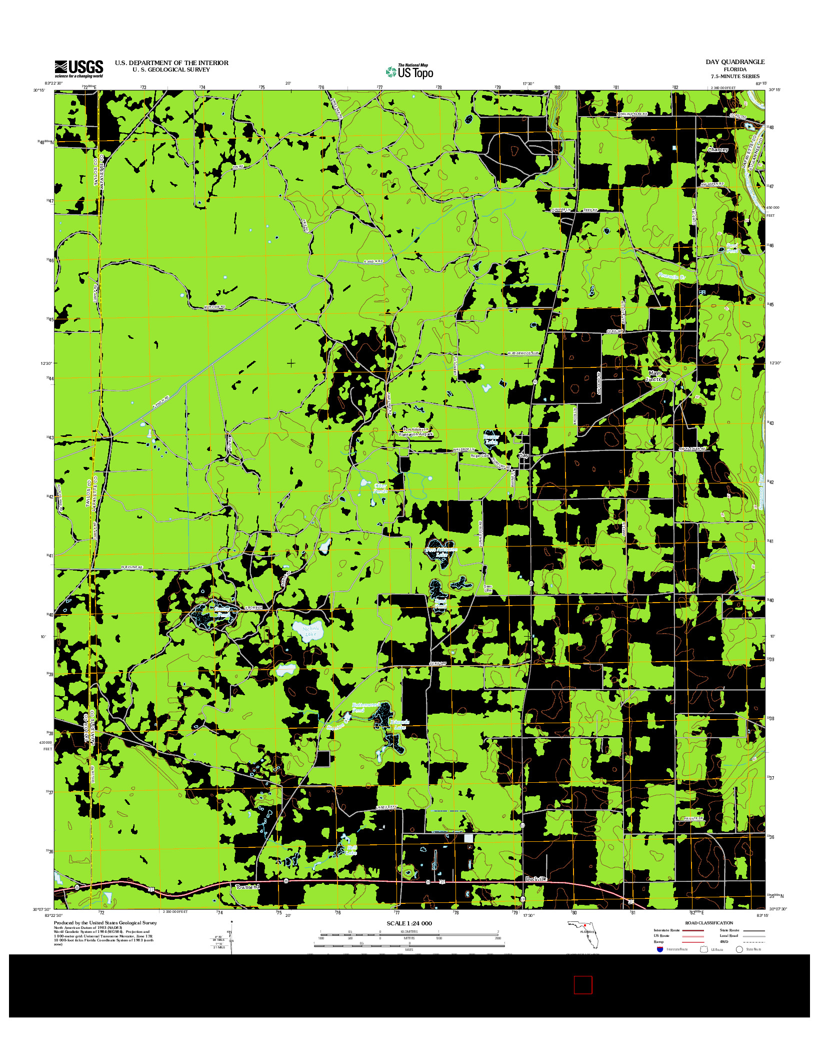 USGS US TOPO 7.5-MINUTE MAP FOR DAY, FL 2012