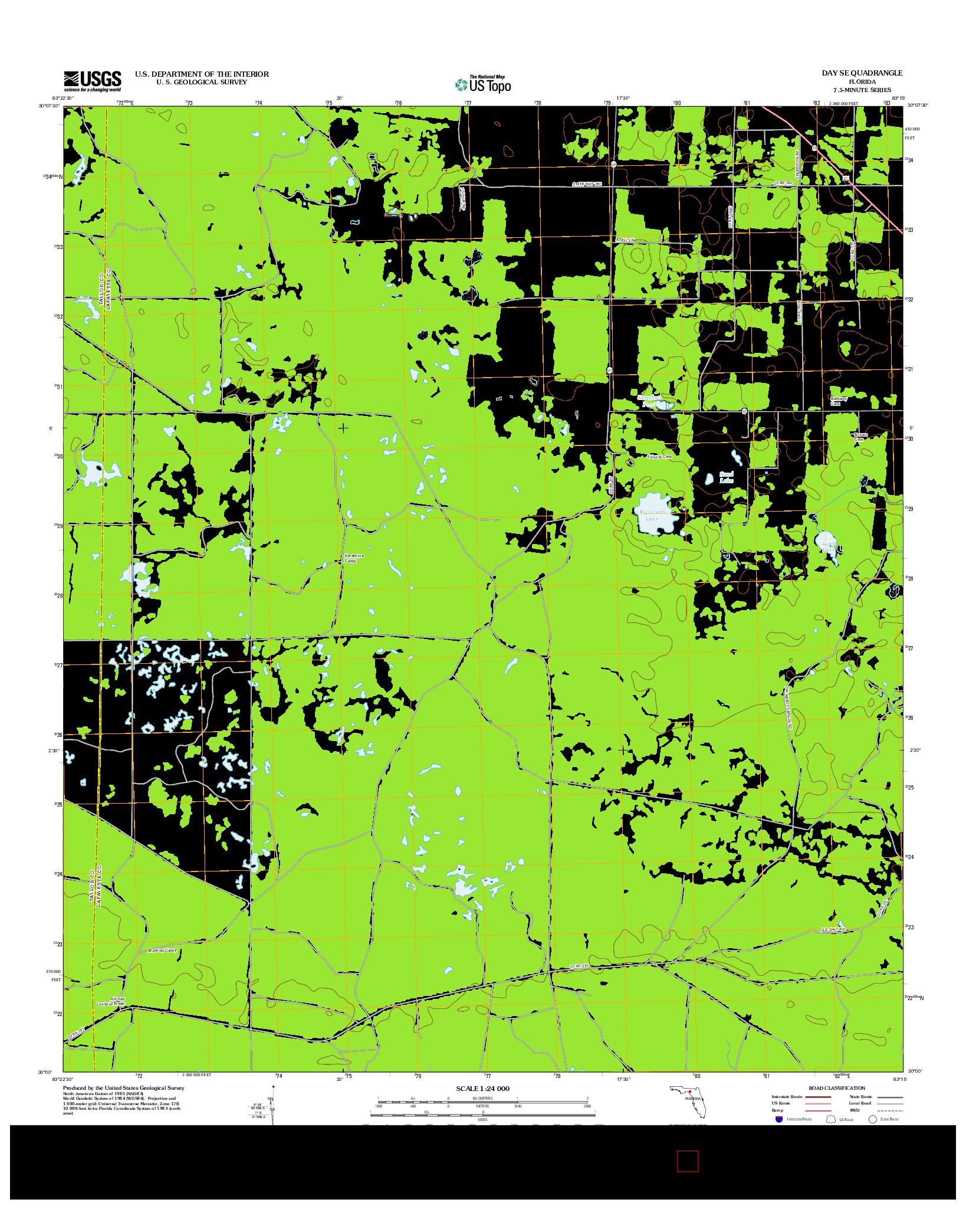 USGS US TOPO 7.5-MINUTE MAP FOR DAY SE, FL 2012