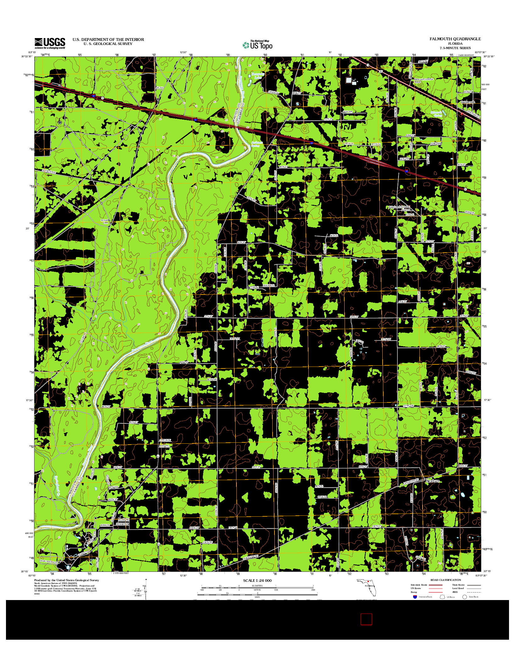 USGS US TOPO 7.5-MINUTE MAP FOR FALMOUTH, FL 2012