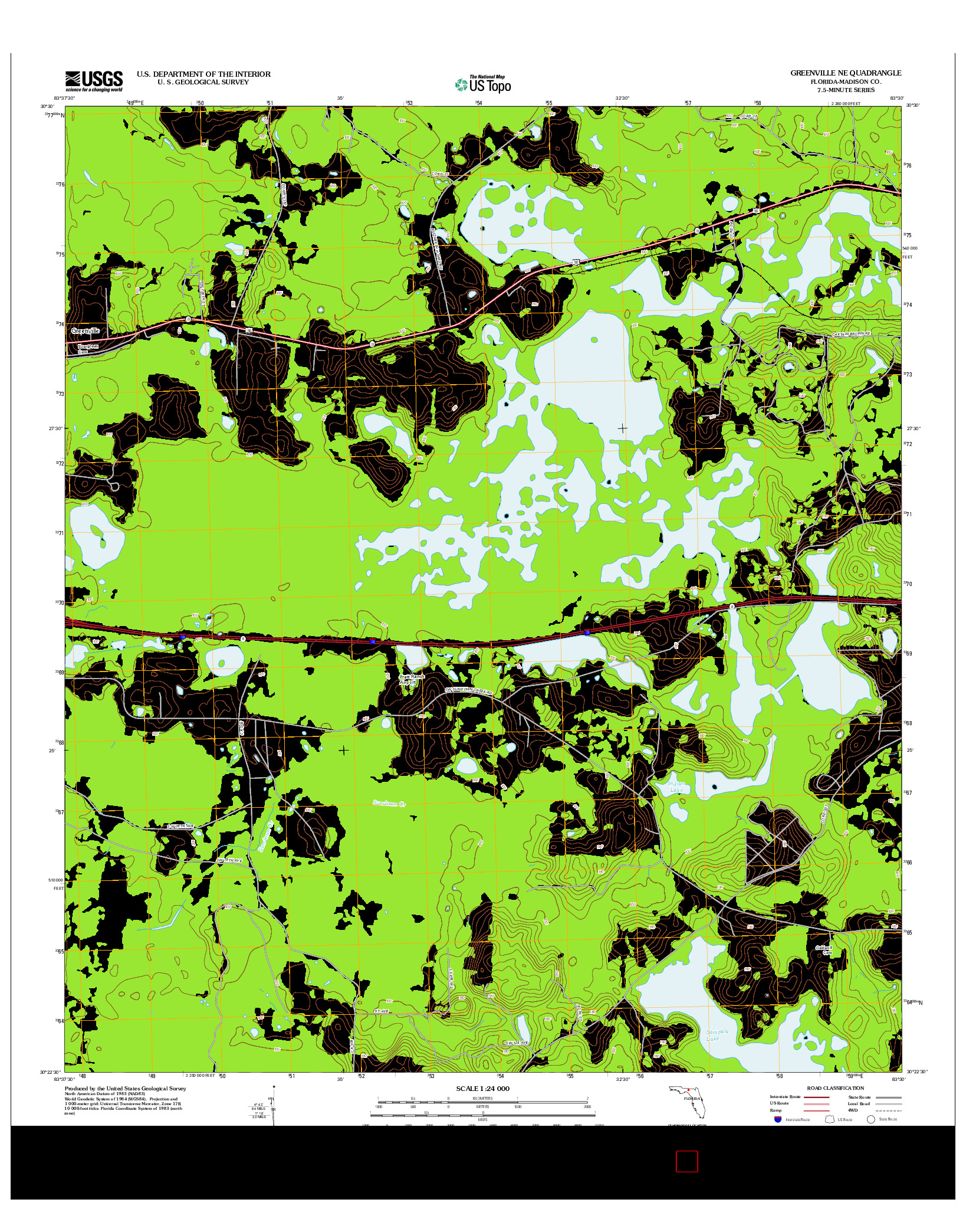 USGS US TOPO 7.5-MINUTE MAP FOR GREENVILLE NE, FL 2012