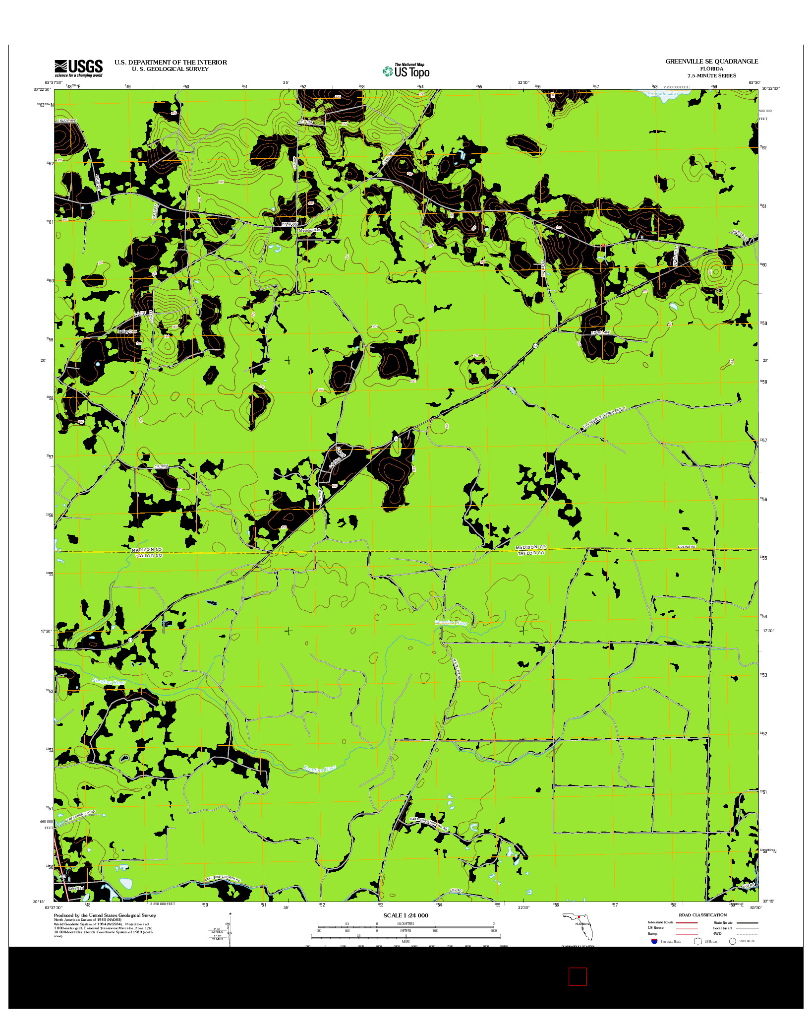USGS US TOPO 7.5-MINUTE MAP FOR GREENVILLE SE, FL 2012