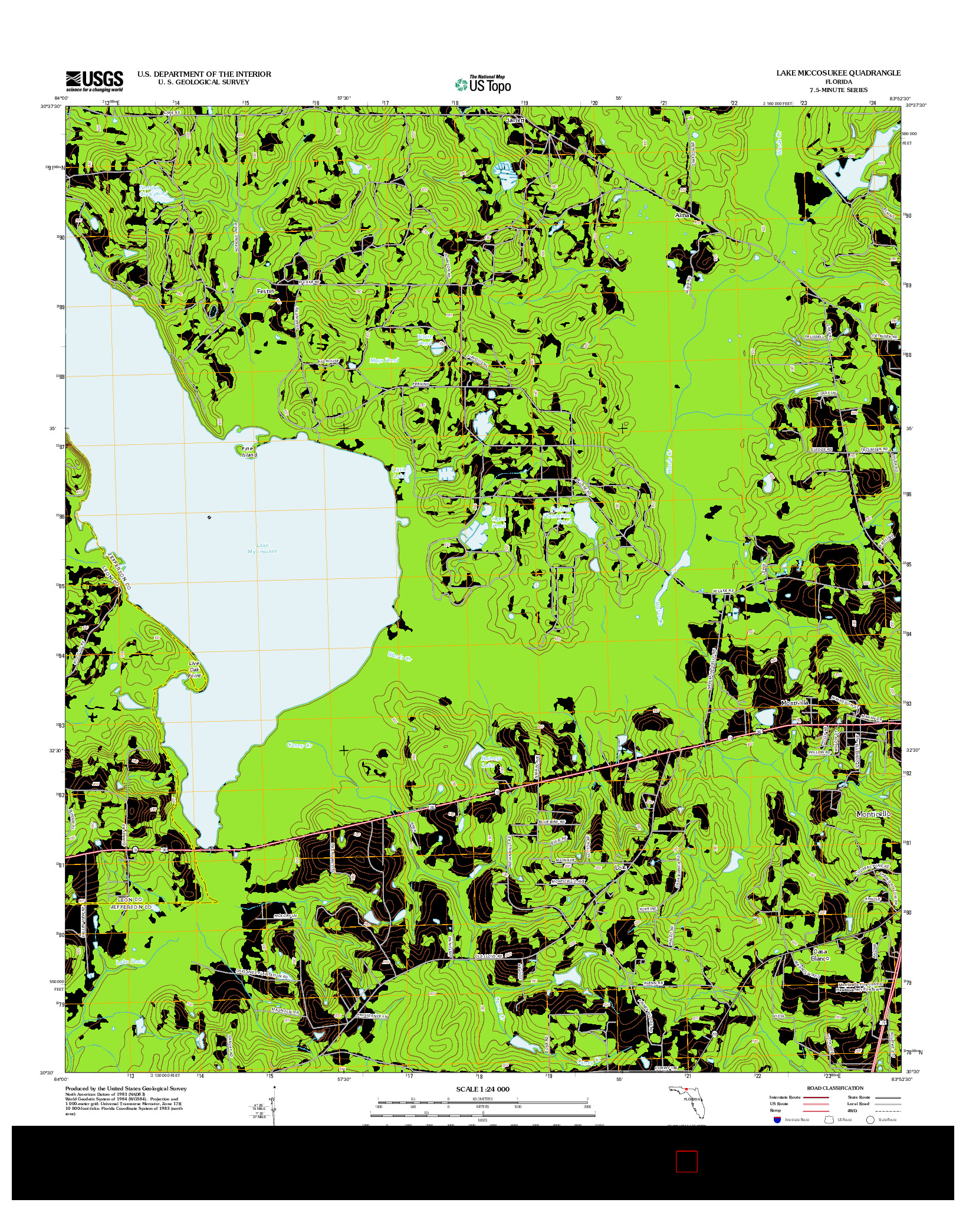 USGS US TOPO 7.5-MINUTE MAP FOR LAKE MICCOSUKEE, FL 2012