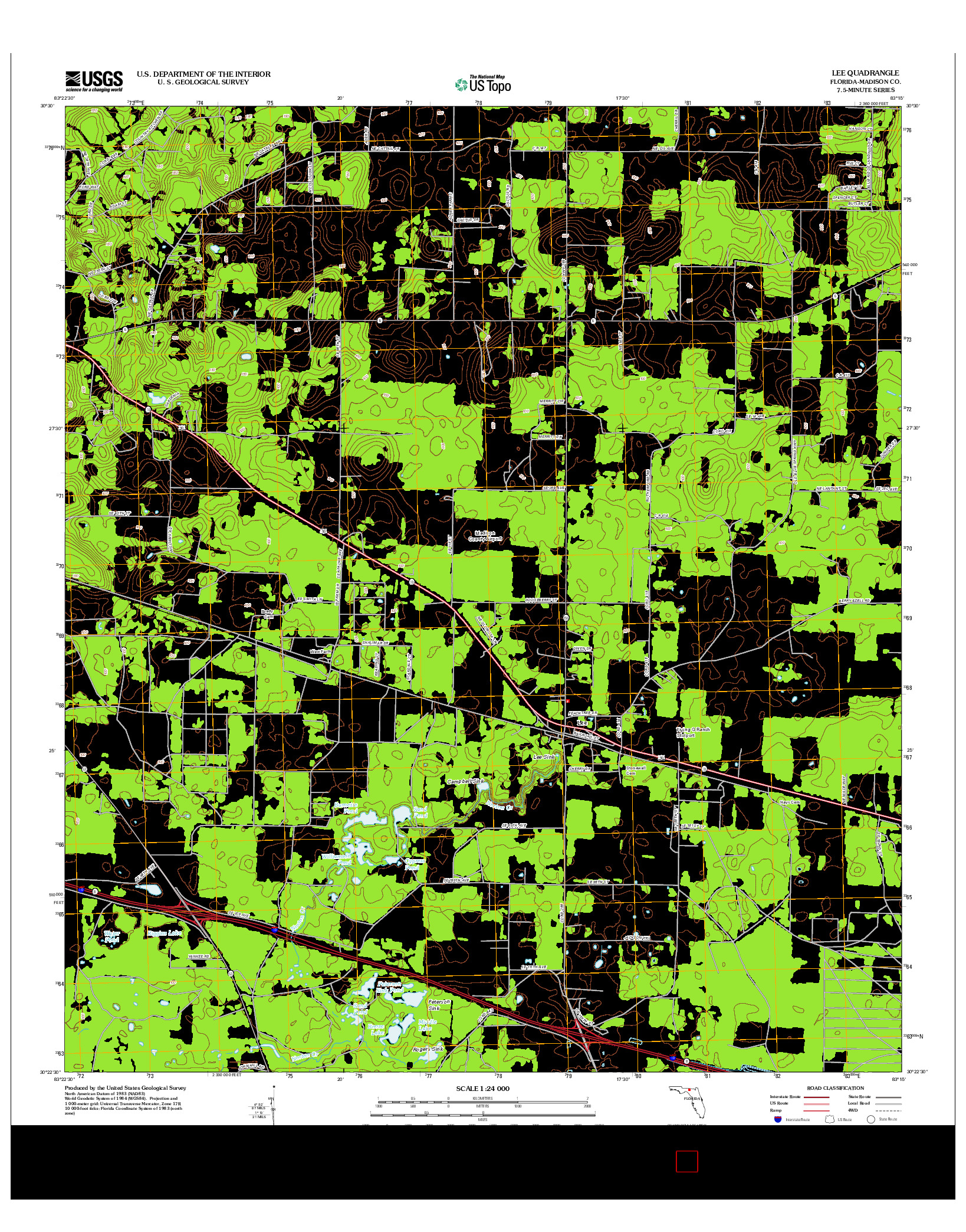 USGS US TOPO 7.5-MINUTE MAP FOR LEE, FL 2012