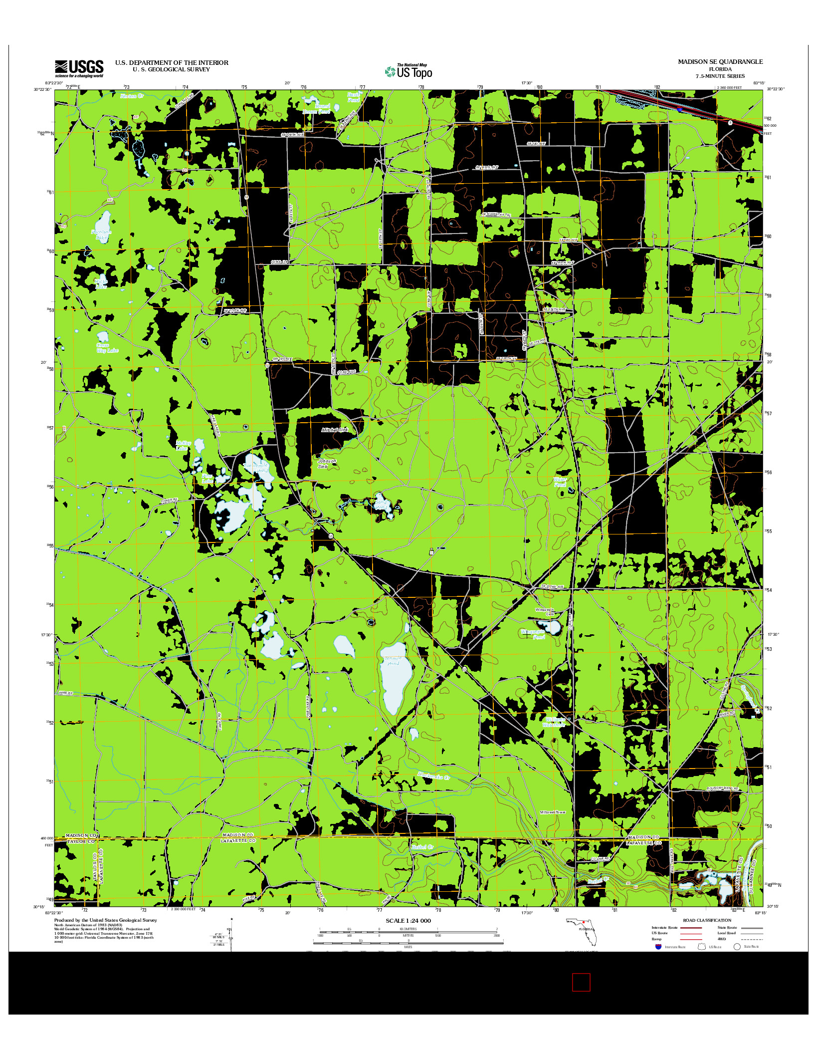 USGS US TOPO 7.5-MINUTE MAP FOR MADISON SE, FL 2012
