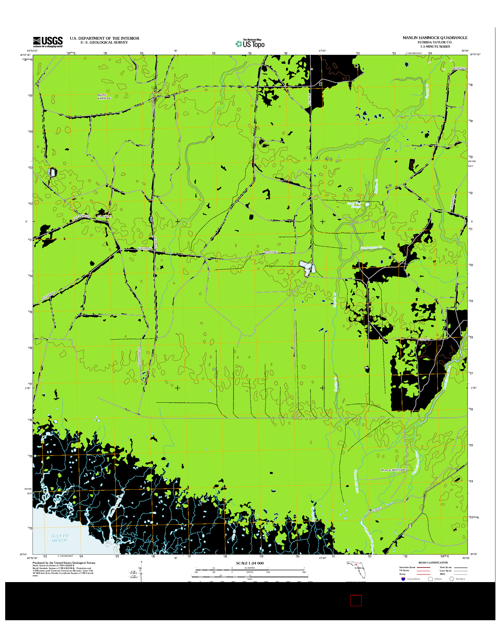 USGS US TOPO 7.5-MINUTE MAP FOR MANLIN HAMMOCK, FL 2012