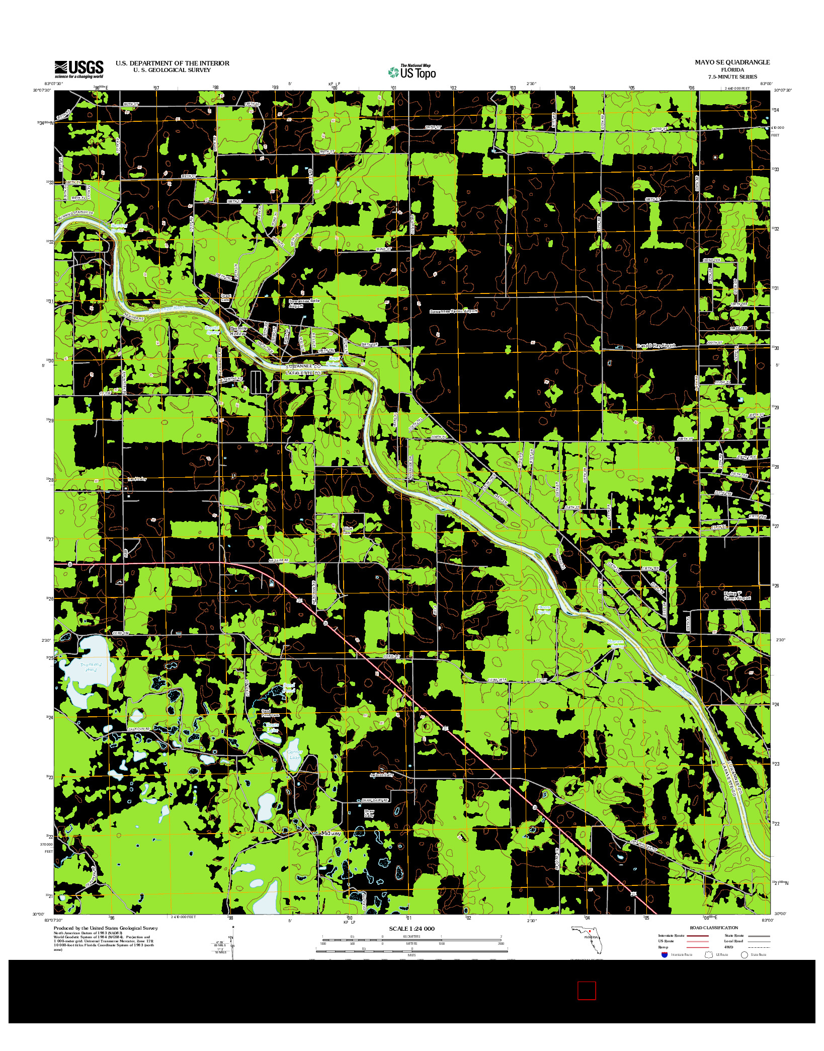 USGS US TOPO 7.5-MINUTE MAP FOR MAYO SE, FL 2012