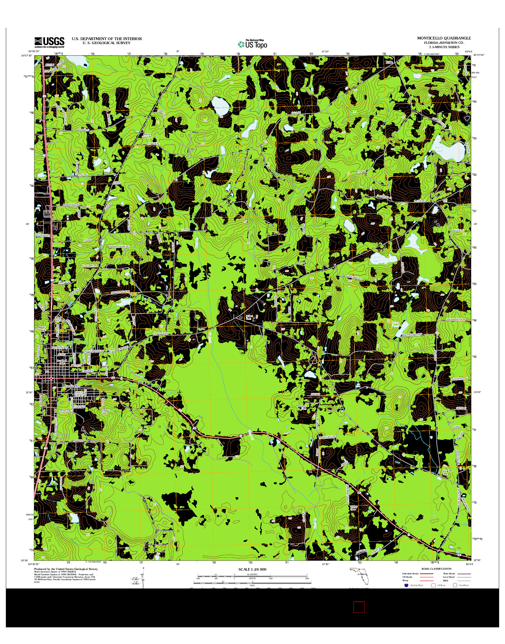 USGS US TOPO 7.5-MINUTE MAP FOR MONTICELLO, FL 2012