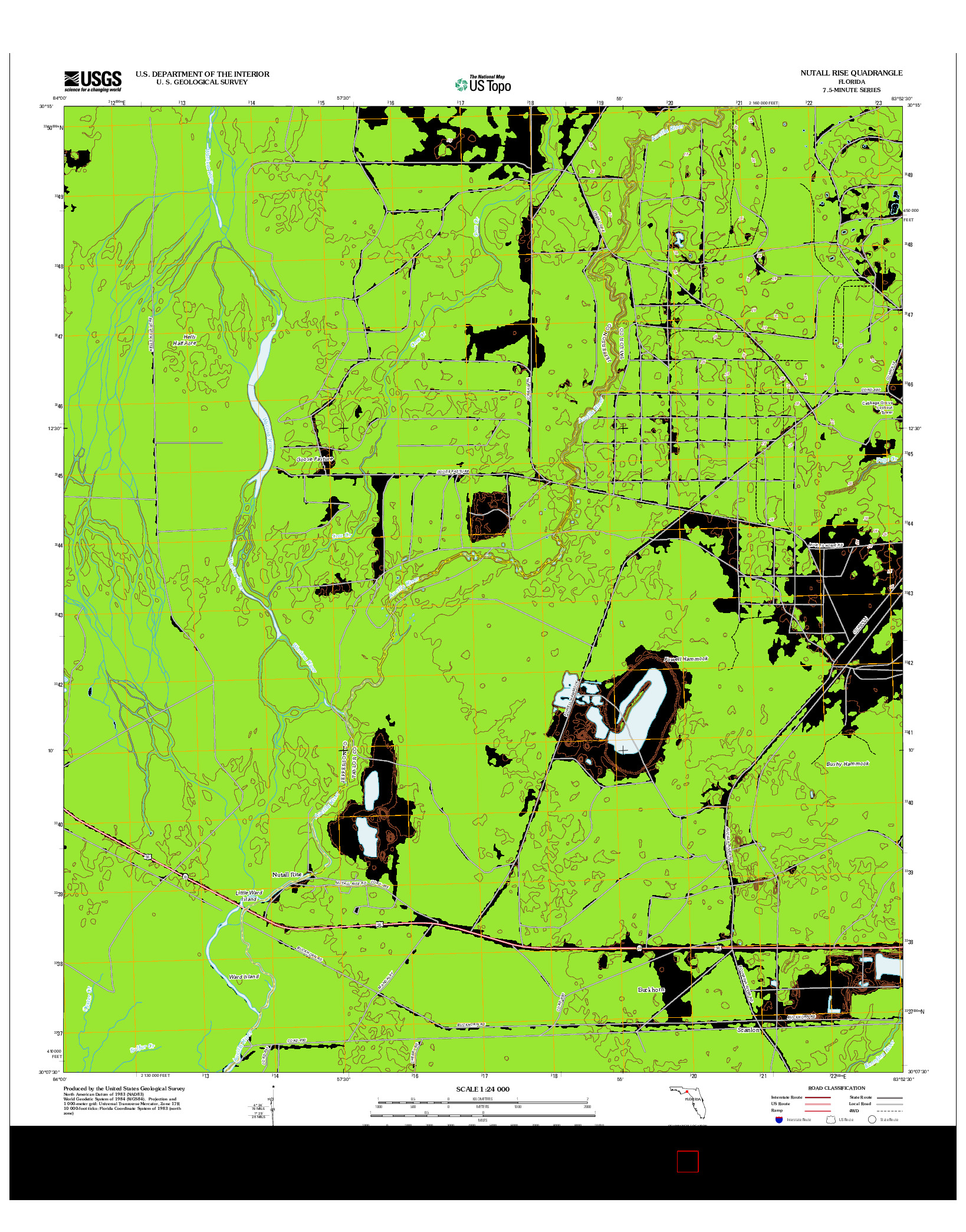 USGS US TOPO 7.5-MINUTE MAP FOR NUTALL RISE, FL 2012
