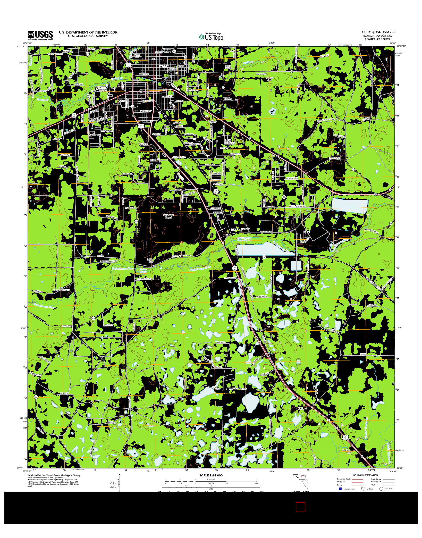 USGS US TOPO 7.5-MINUTE MAP FOR PERRY, FL 2012