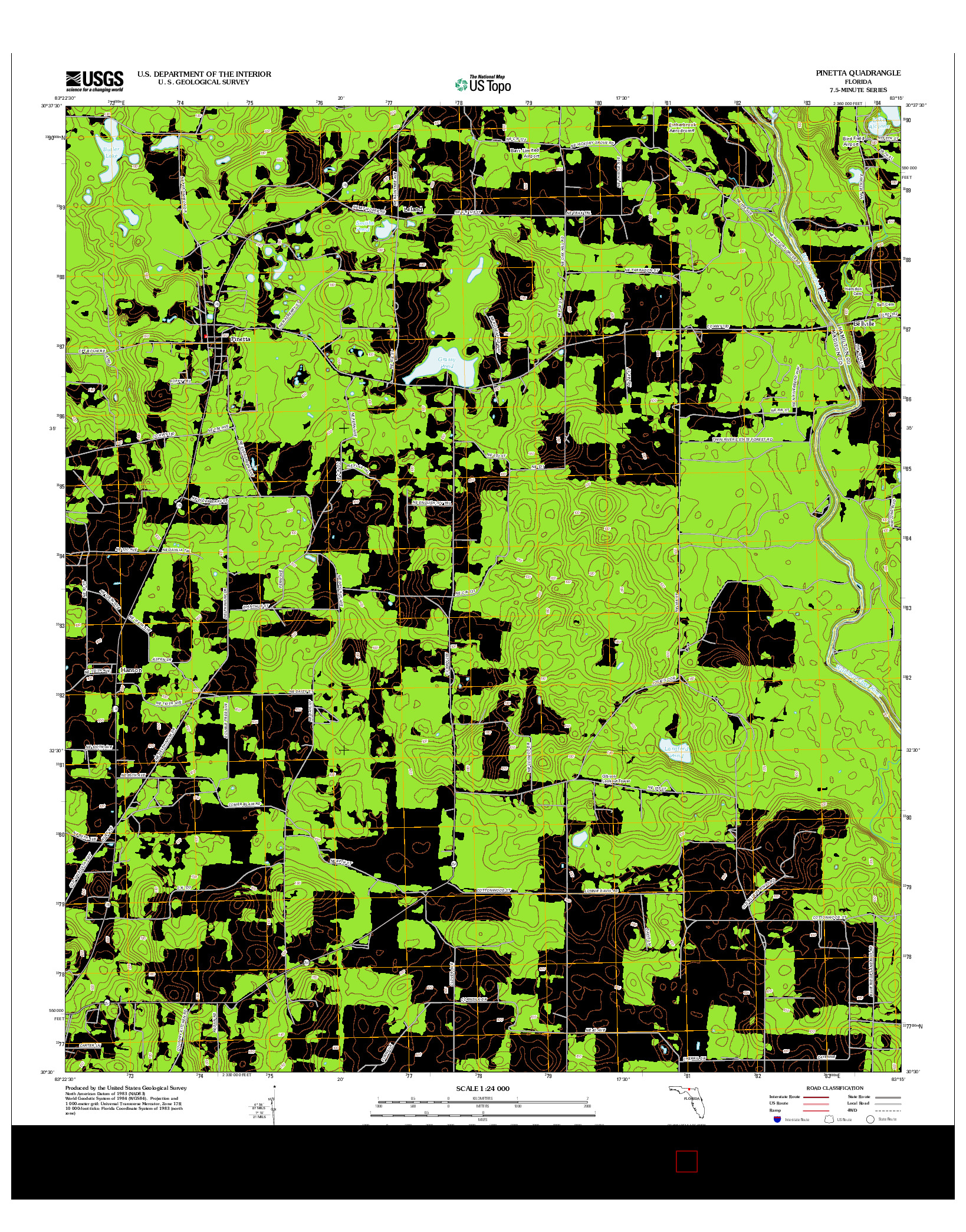 USGS US TOPO 7.5-MINUTE MAP FOR PINETTA, FL 2012