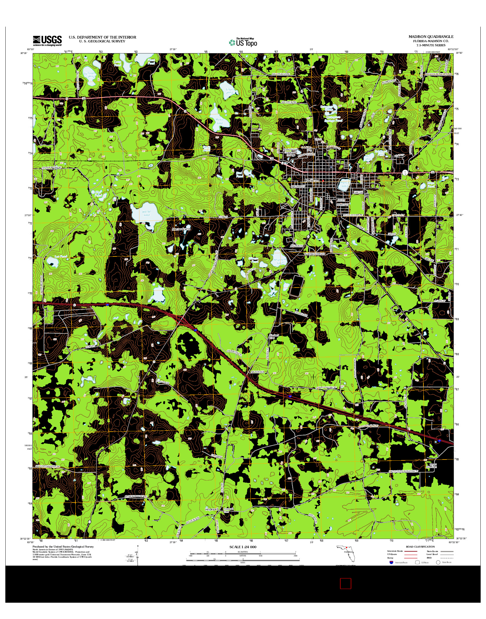 USGS US TOPO 7.5-MINUTE MAP FOR MADISON, FL 2012