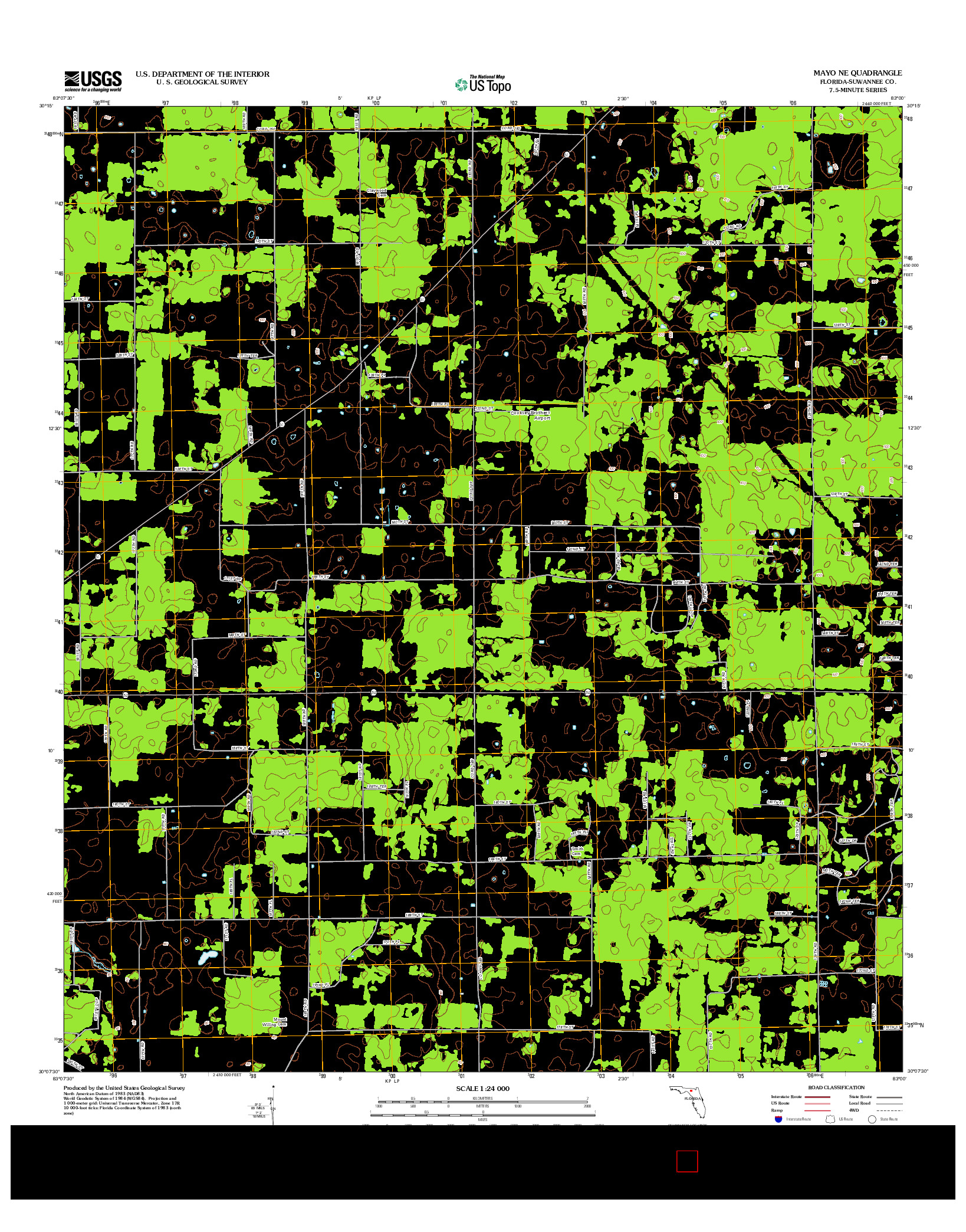 USGS US TOPO 7.5-MINUTE MAP FOR MAYO NE, FL 2012