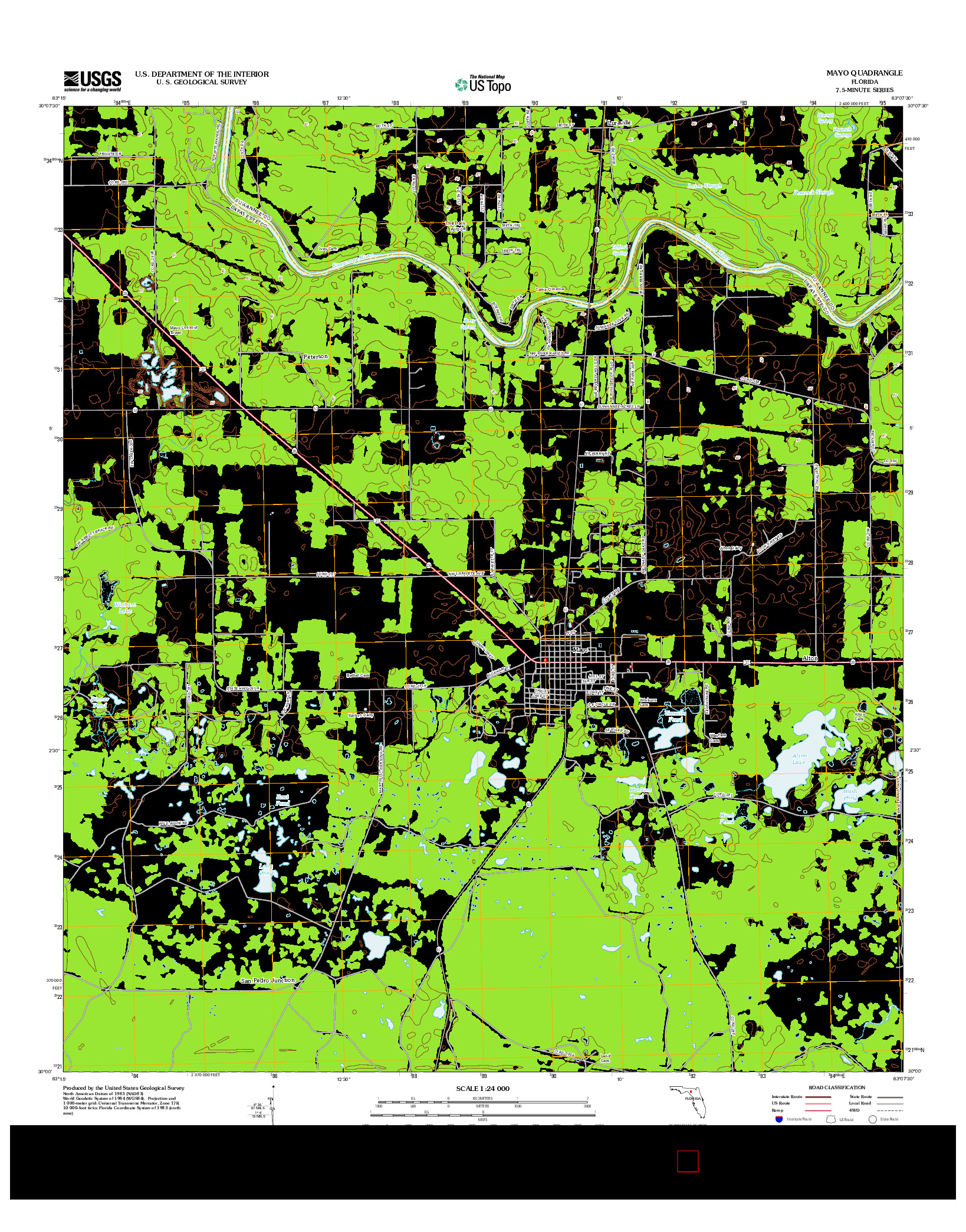 USGS US TOPO 7.5-MINUTE MAP FOR MAYO, FL 2012